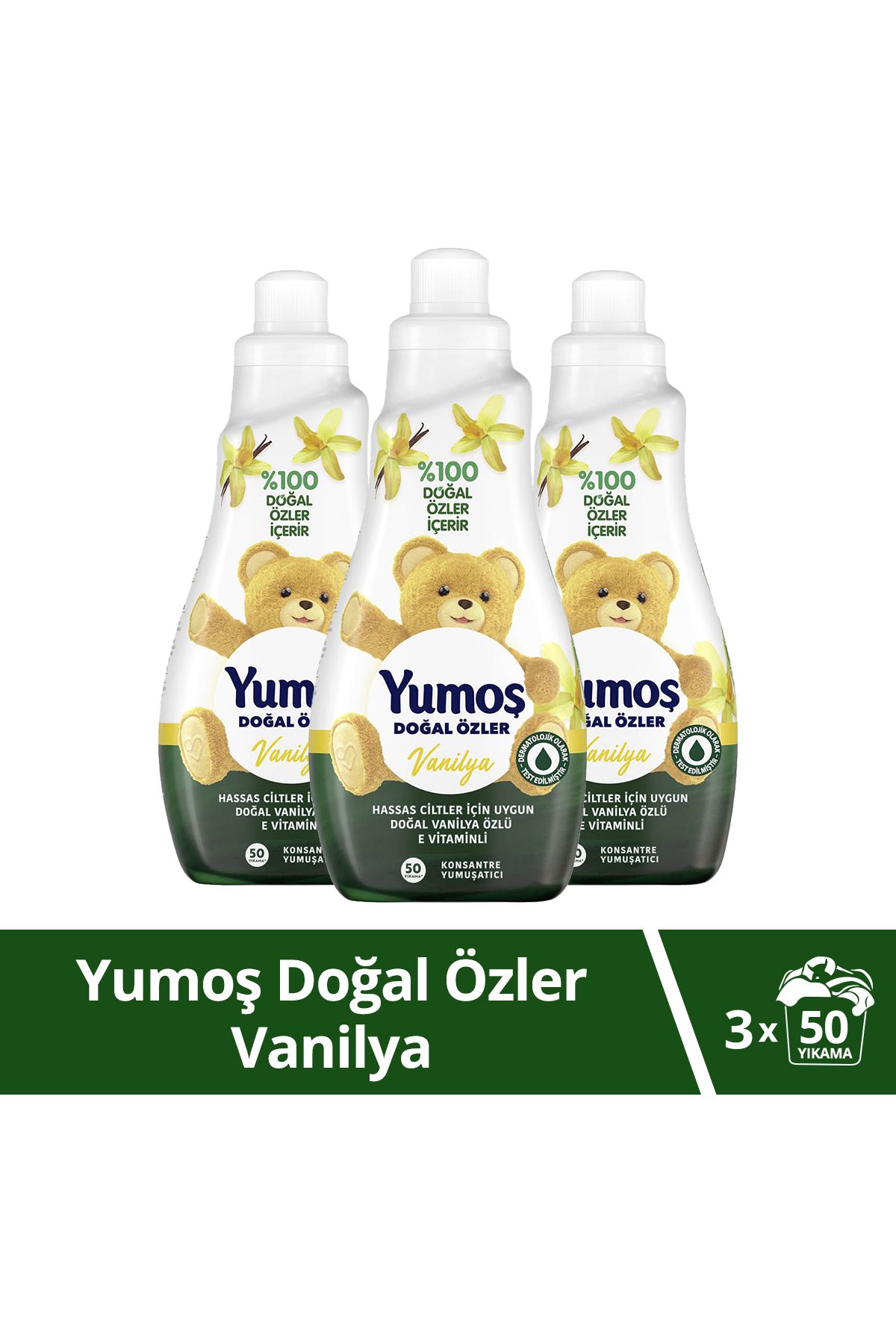 Yumoş Doğal Özler Konsantre Çamaşır Yumuşatıcısı Vanilya %100 Doğal Özler Içerir 1200 ml 3 Adet