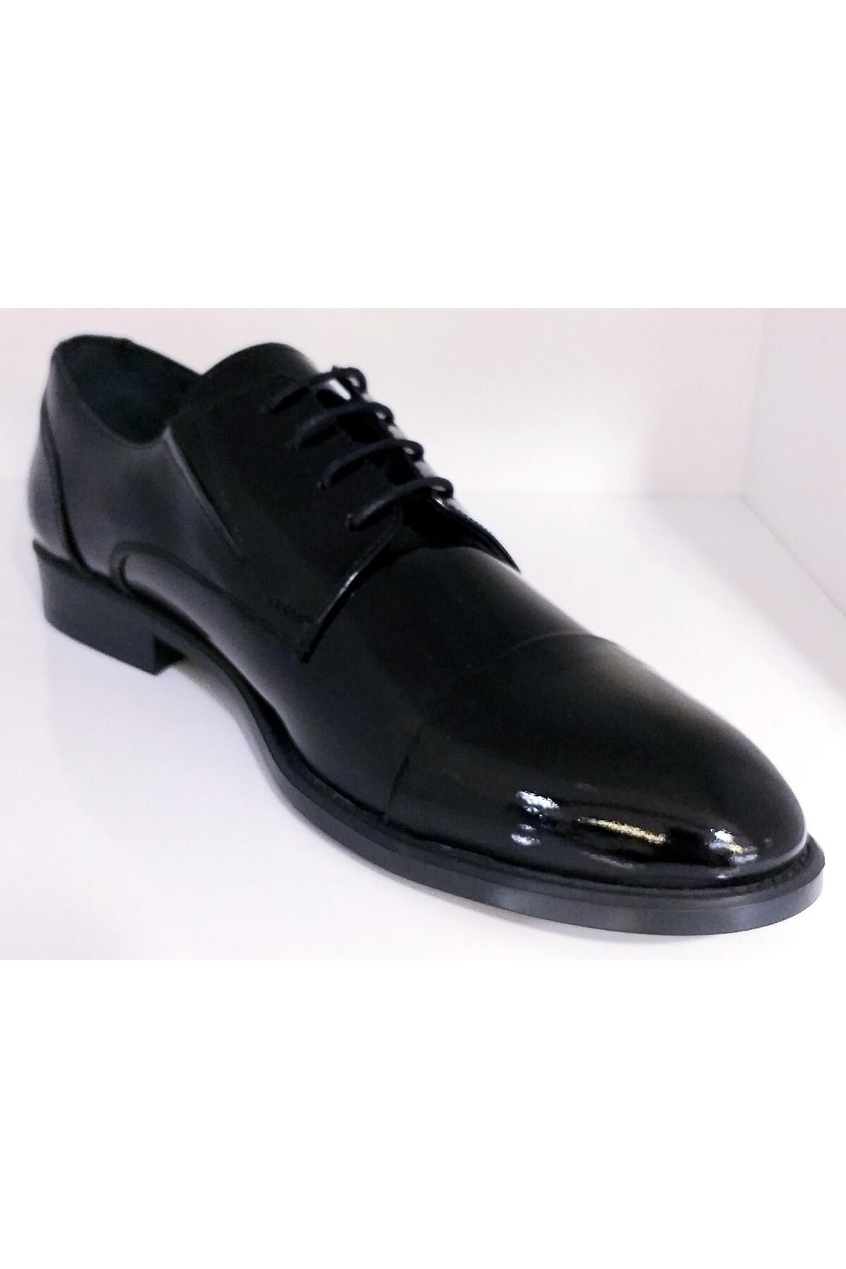 MARCO ROSSİ-Marco Rossi 5415 Men's Genuine Patent Leather Shoes with Mascara 4