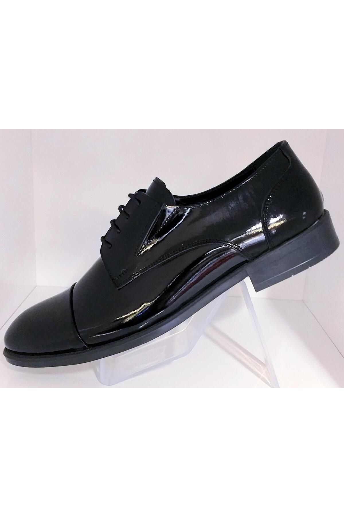 MARCO ROSSİ-Marco Rossi 5415 Men's Genuine Patent Leather Shoes with Mascara 2