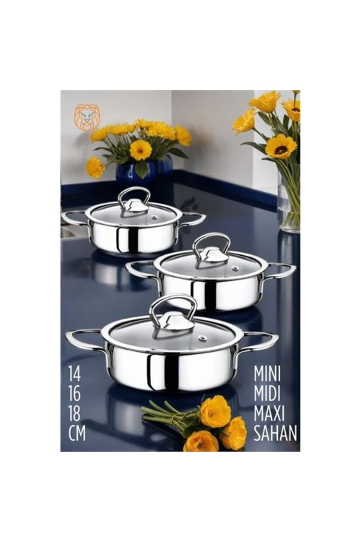 KfksStore Engithalat Sahan Tencere Mini Midi Maxi 3 lü SET