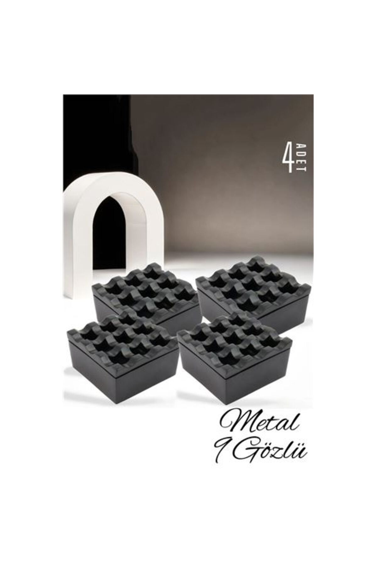 BirdoluSepet Engithalat Metal Kül Tablas 9 Gözlü Rexite 4 ADET