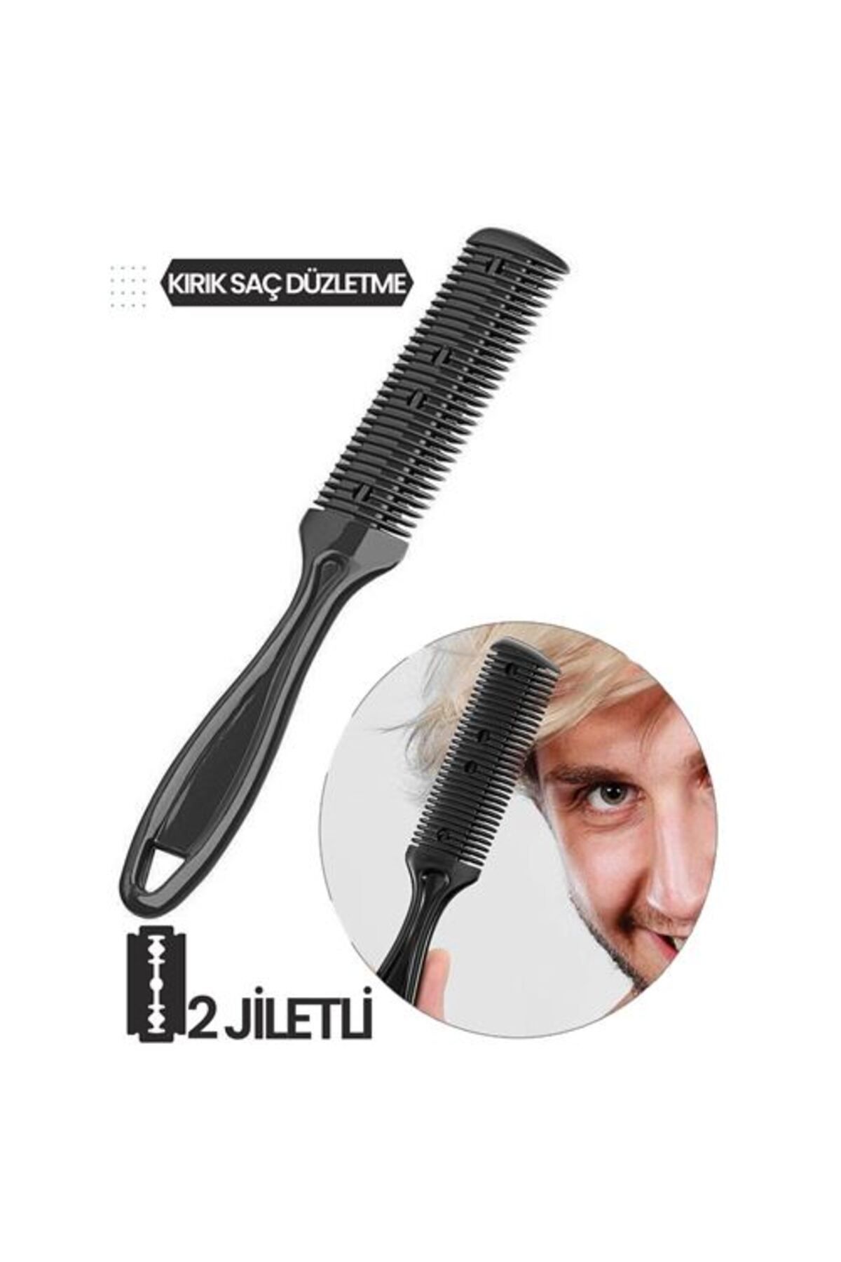 BirdoluSepet Engithalat 2 Jiletli Kırık Saç Sakal Düzletme İnceltme Tarağı