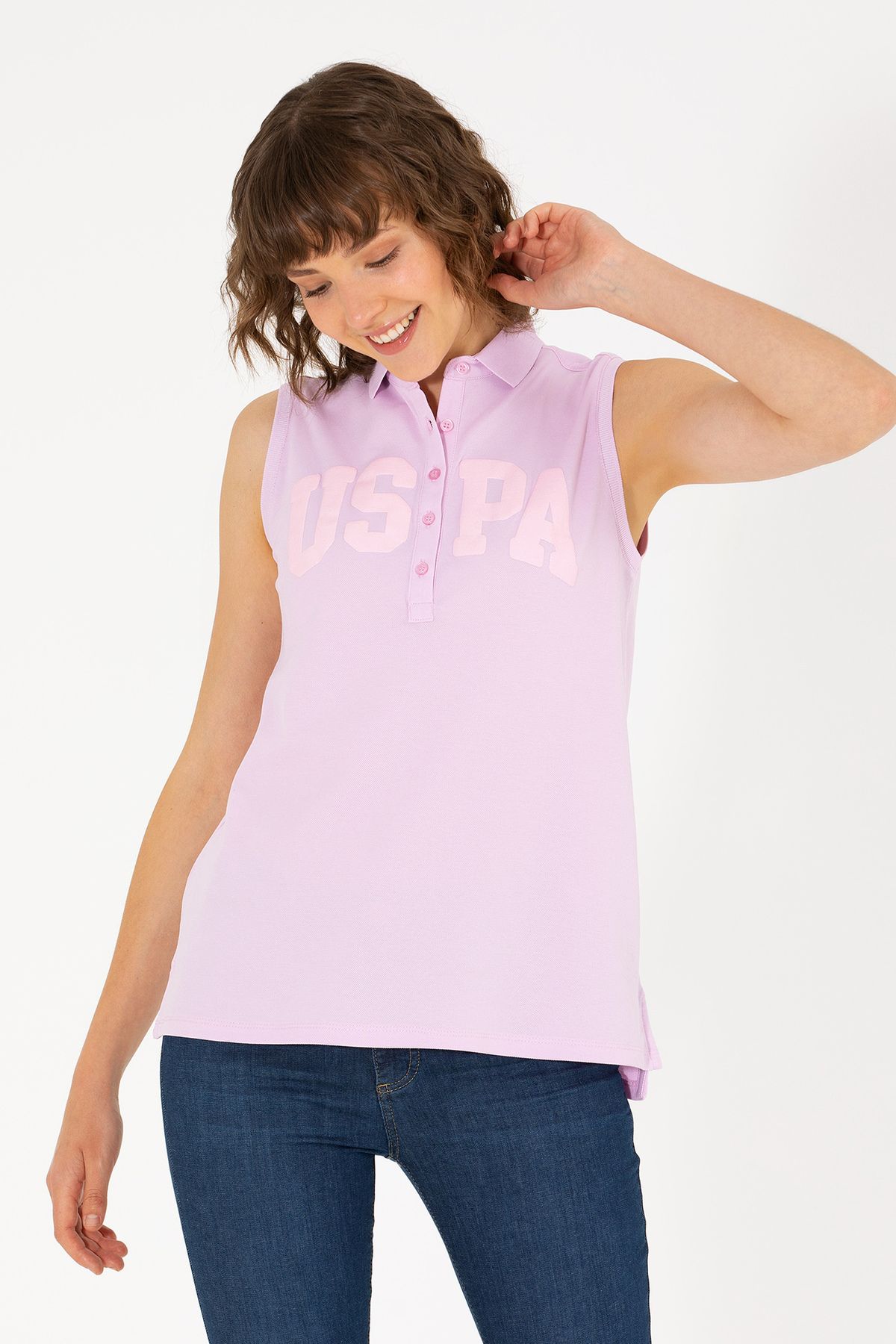 U.S. Polo Assn.-Magnolia Women's Polo Collar Sleeveless T-shirt - 50262966 -vr211 1