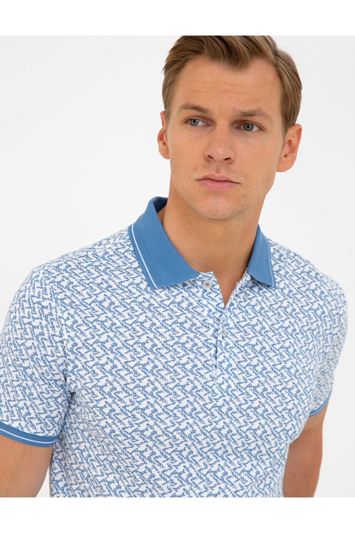 تیشرت یقه پلو مردانه طرح دار آستین کوتاه | پیر کاردین Pierre Cardin G021SZ011.000.1201045 - تصویر 2