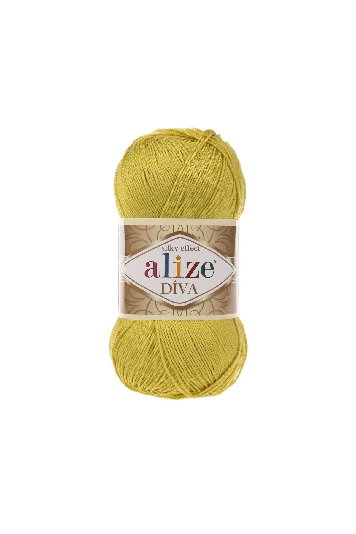 Alize-Diva Mercerized Thread - 109 Lemon - 100 Gr. 350 Mt (IT IS SMALLER IN SIZE THAN WOOL KNITTING YARNS.) 1