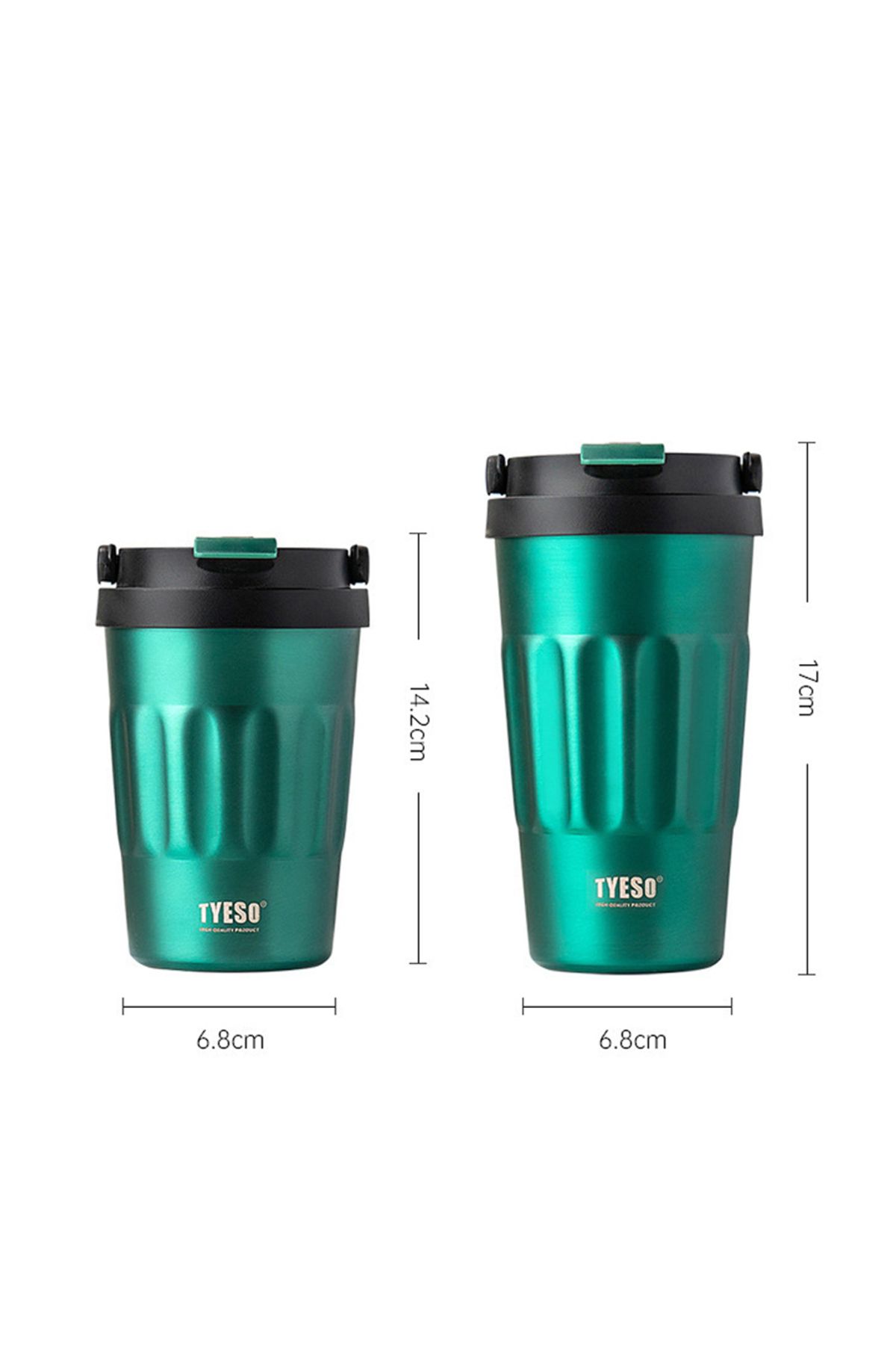 Tyeso-Coffe Mug Vakumlu Paslanmaz Çelik Taşıma Kulplu 400 ml Gri 6