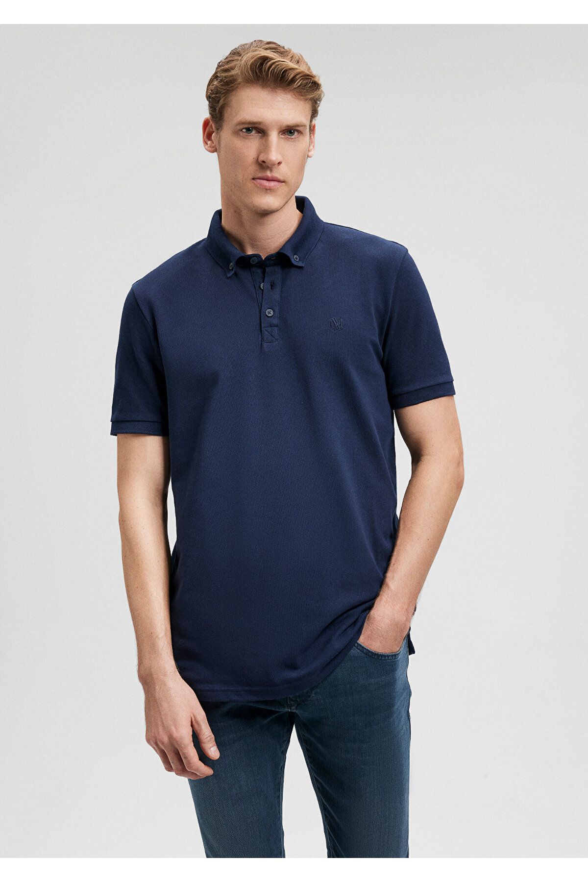 Mavi Lacivert Polo Tişört Slim Fit / Dar Kesim 063247-28417