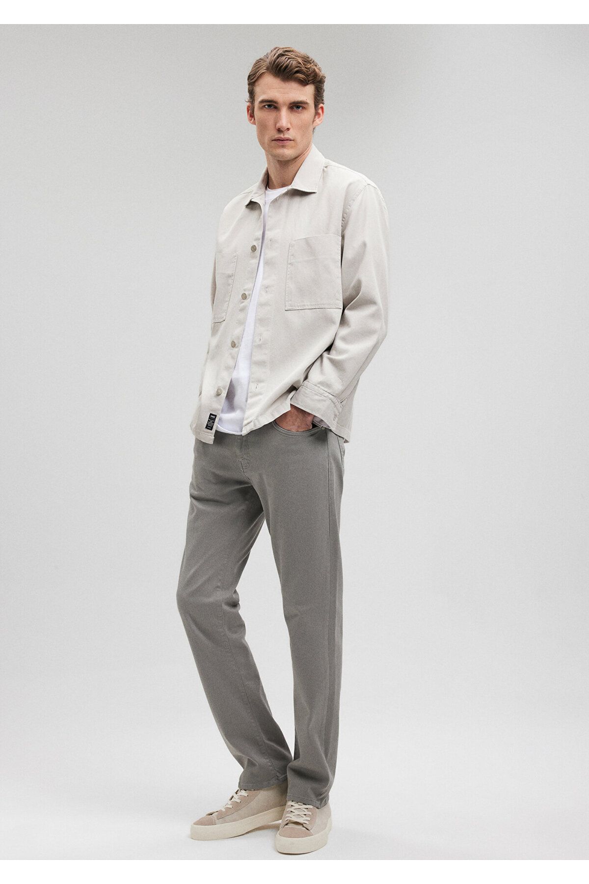 Mavi-Martin Shadow Gray Comfort Gabardine Trousers 0037880922 1