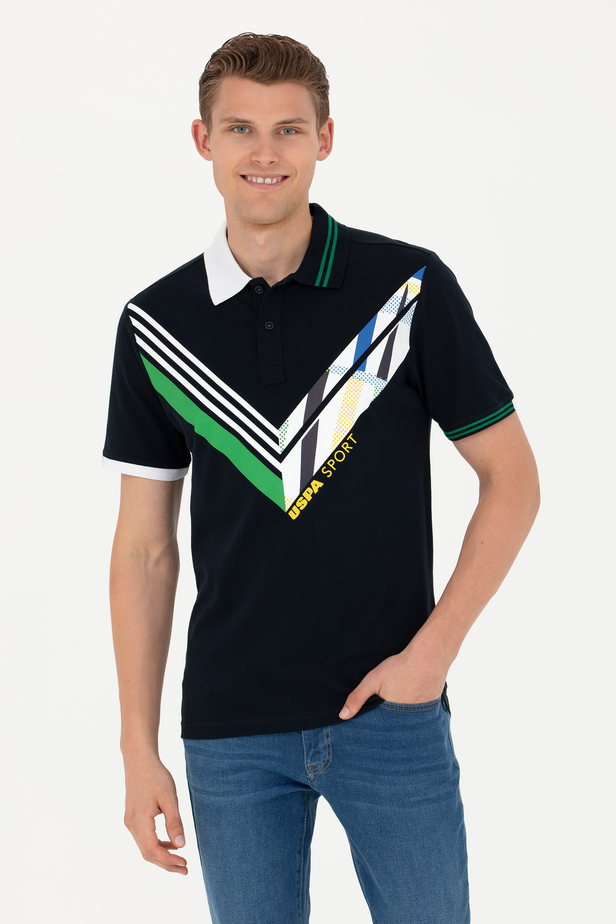 یو اس پولو تی‌شرت مردانه سرمه‌ای کد ۵۰۲۶۳۳۳۲-VR033