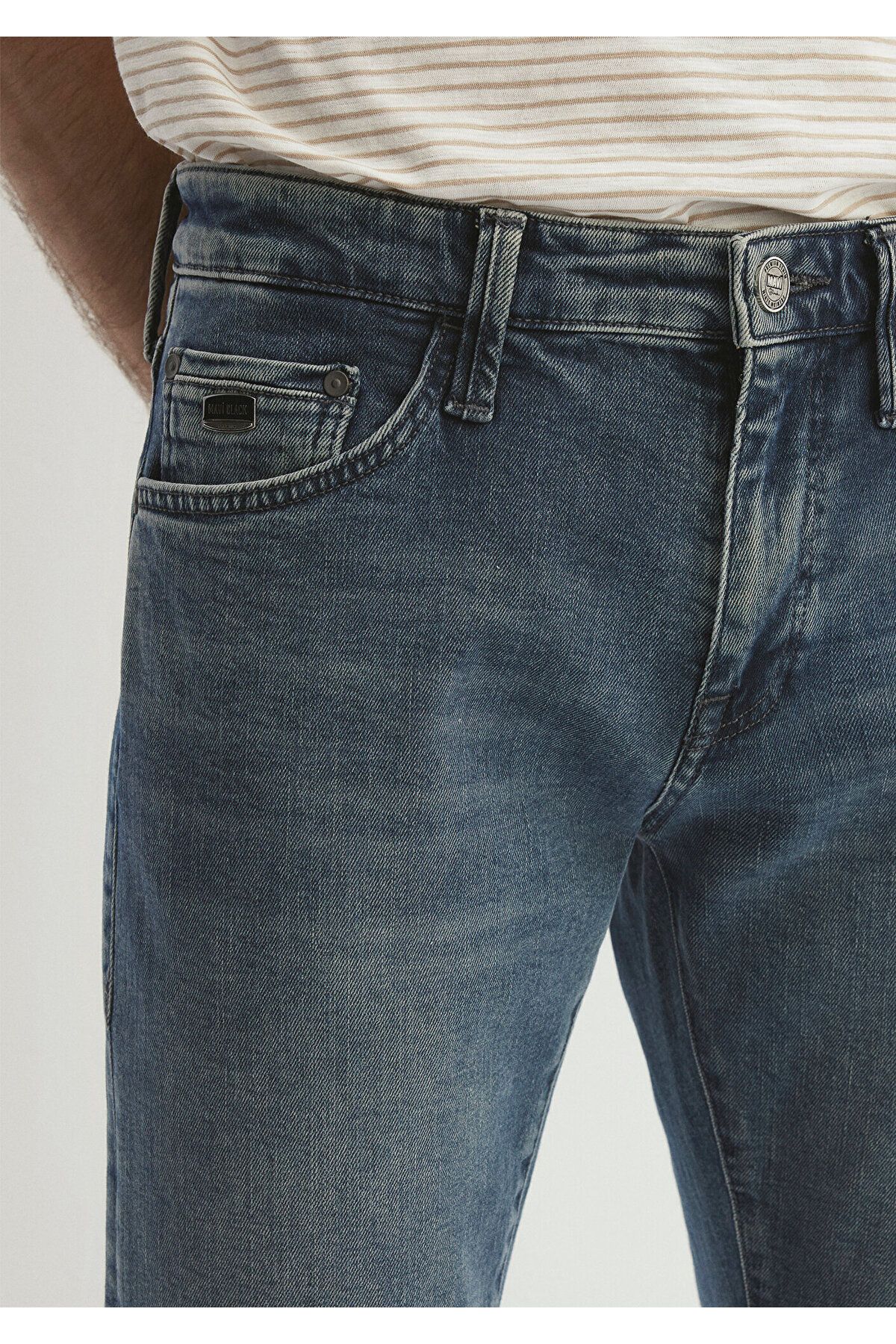 شلوار جین مردانه جیمز لوکس سیاه سایه آبی پرنعمت JEAN 0042486542 Mavi