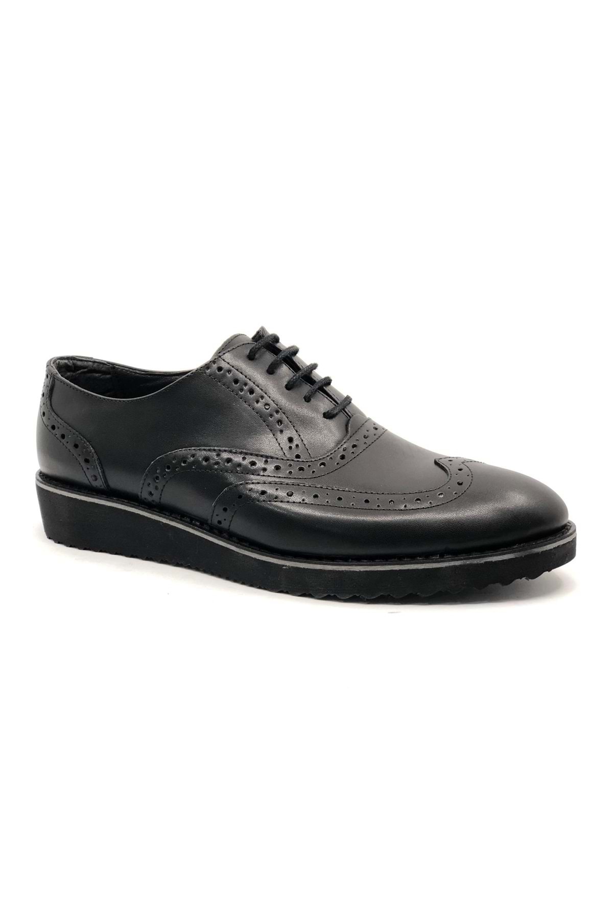 کفش کلاسیک مردانه Tamboğa 610 با زیره ضخیم و چرم مصنوعی، مشکی Kids Club Shoes