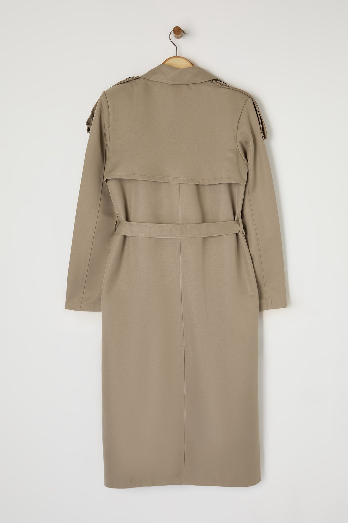 Trendyol Collection-Beige Long Trench Coat - Belted, Limited Edition Twoaw25Tr00008 7