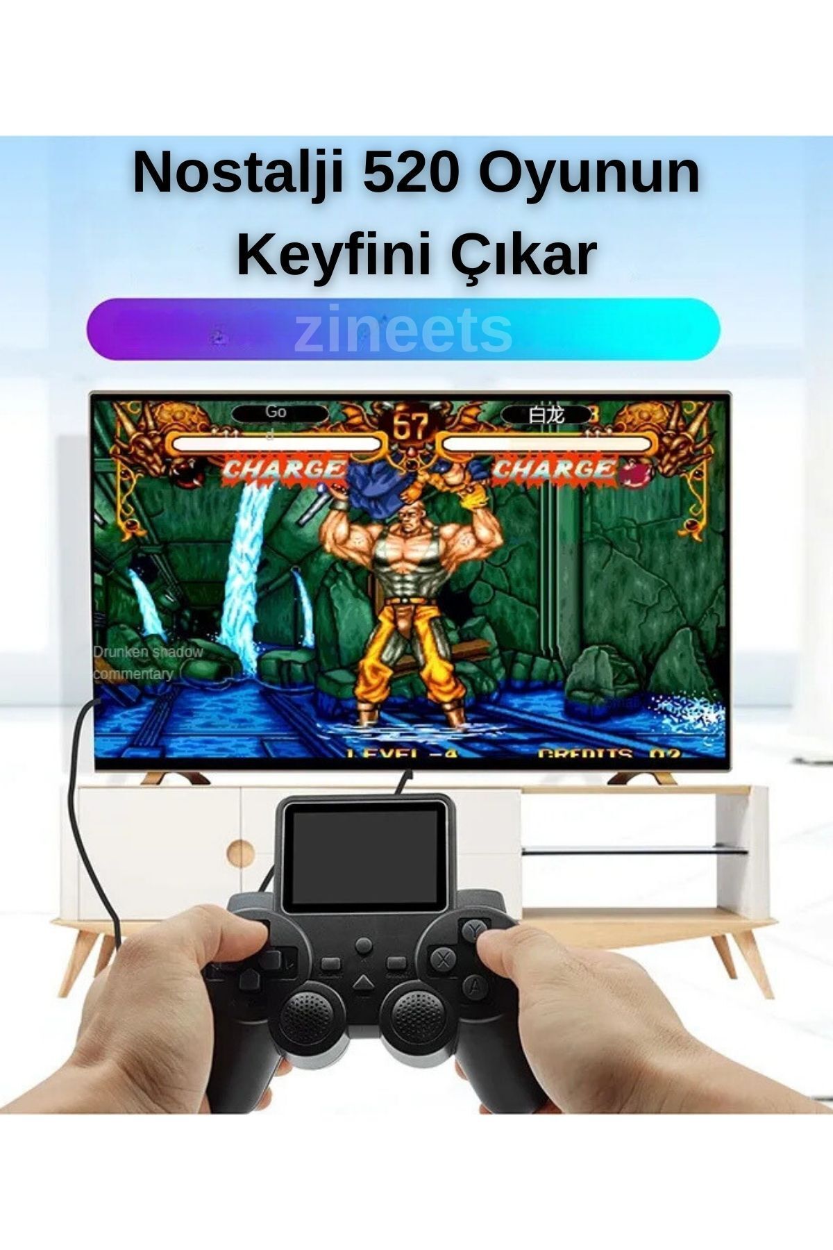 LEERFEI-520 Games Arcade Gamepad - Classic Tv Arcade with Wireless, Media Color Screen 3