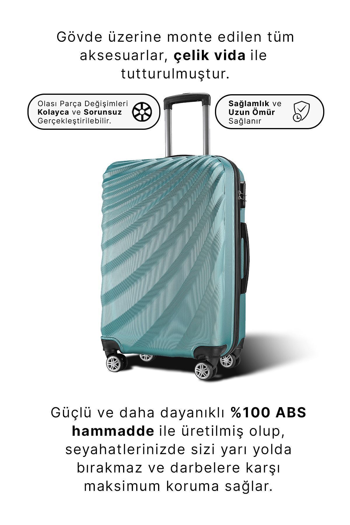 Wx-300 Mint Yeşili Orta Boy Valiz