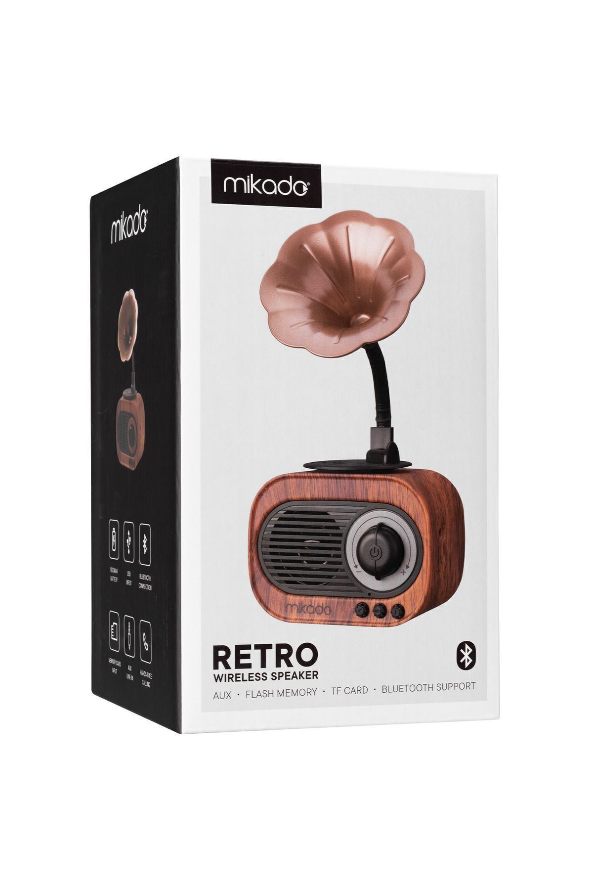 Mn-s19 Ahşap Klasik Retro Gramofon Bluetooth Müzik Kutusu