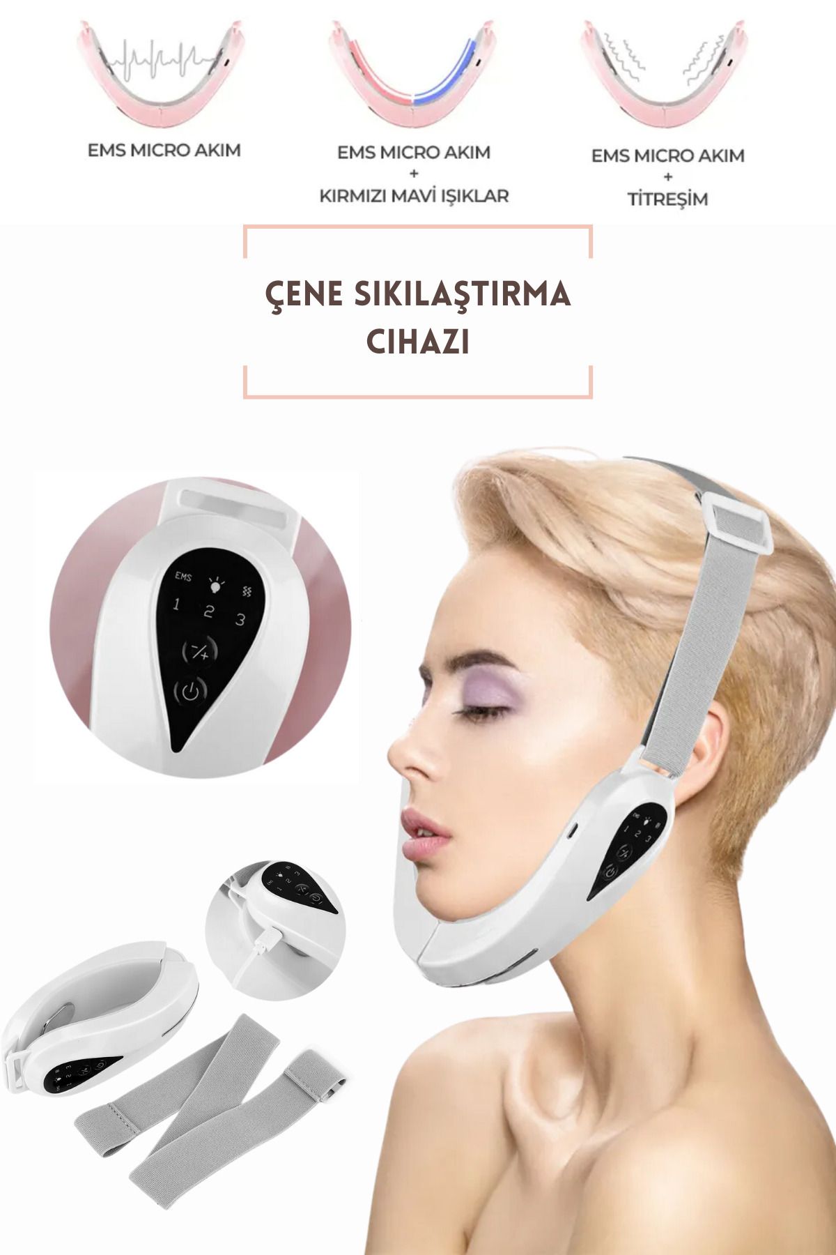 Morlay V Şekilli Yüz Titreşim Masajı ile Mikro Akım Yüz Germe Güzellik Cihazı – Çene Teknolojisi