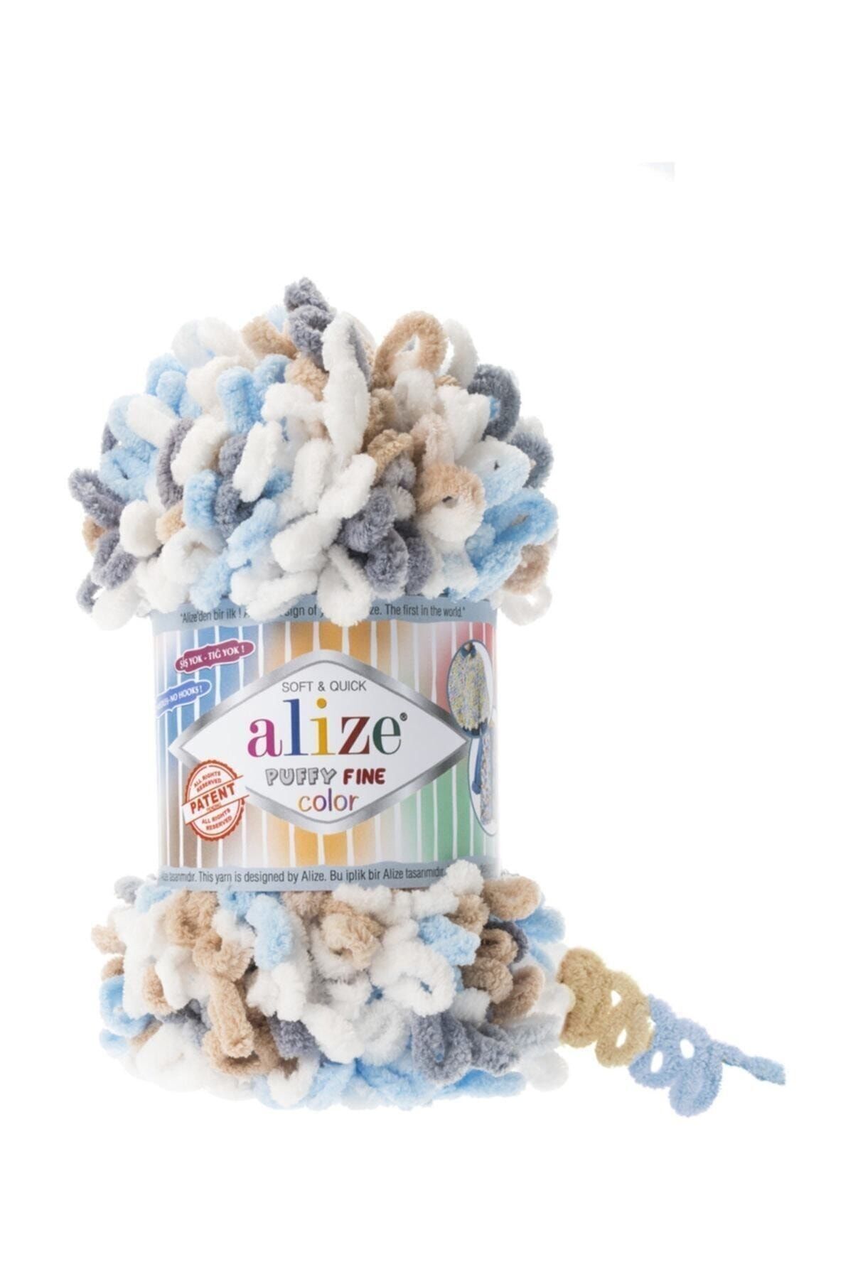 Alize-5 Pcs Puffy Fine Color L Knitting Yarn Color Code 5946 1