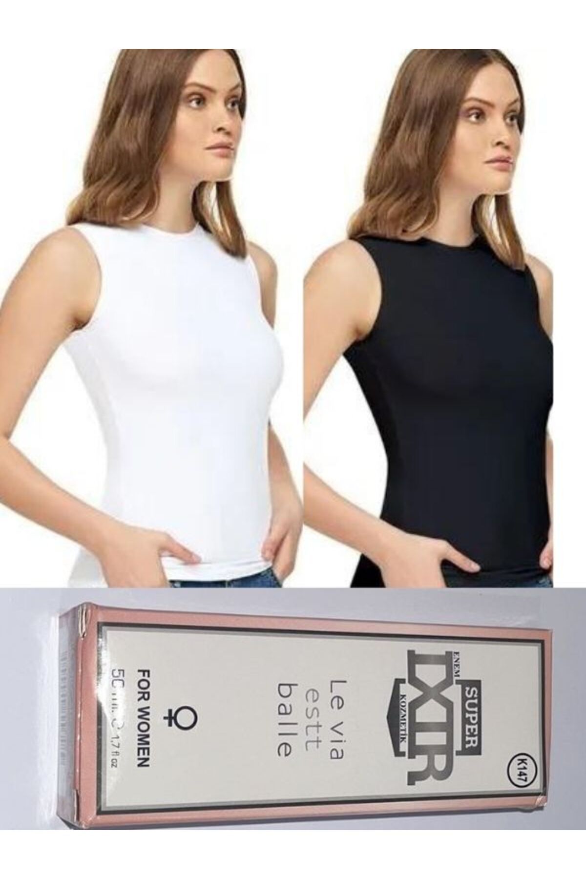 Women's Lycra Zero Sleeve Elastane Crew Neck Tank Badi Super Dxır levia 50cc Fragrance Gift