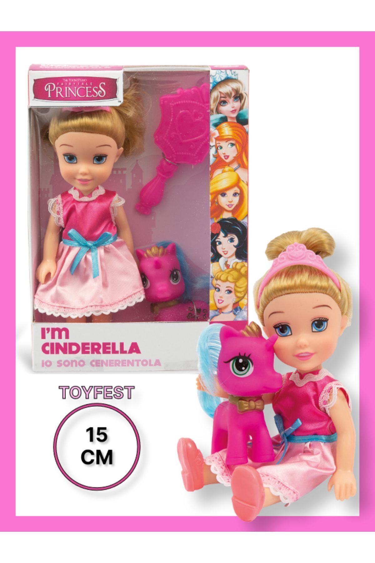 TOYFEST Prenses Bebekler - Sındırella Ve Pony - 15 Cm