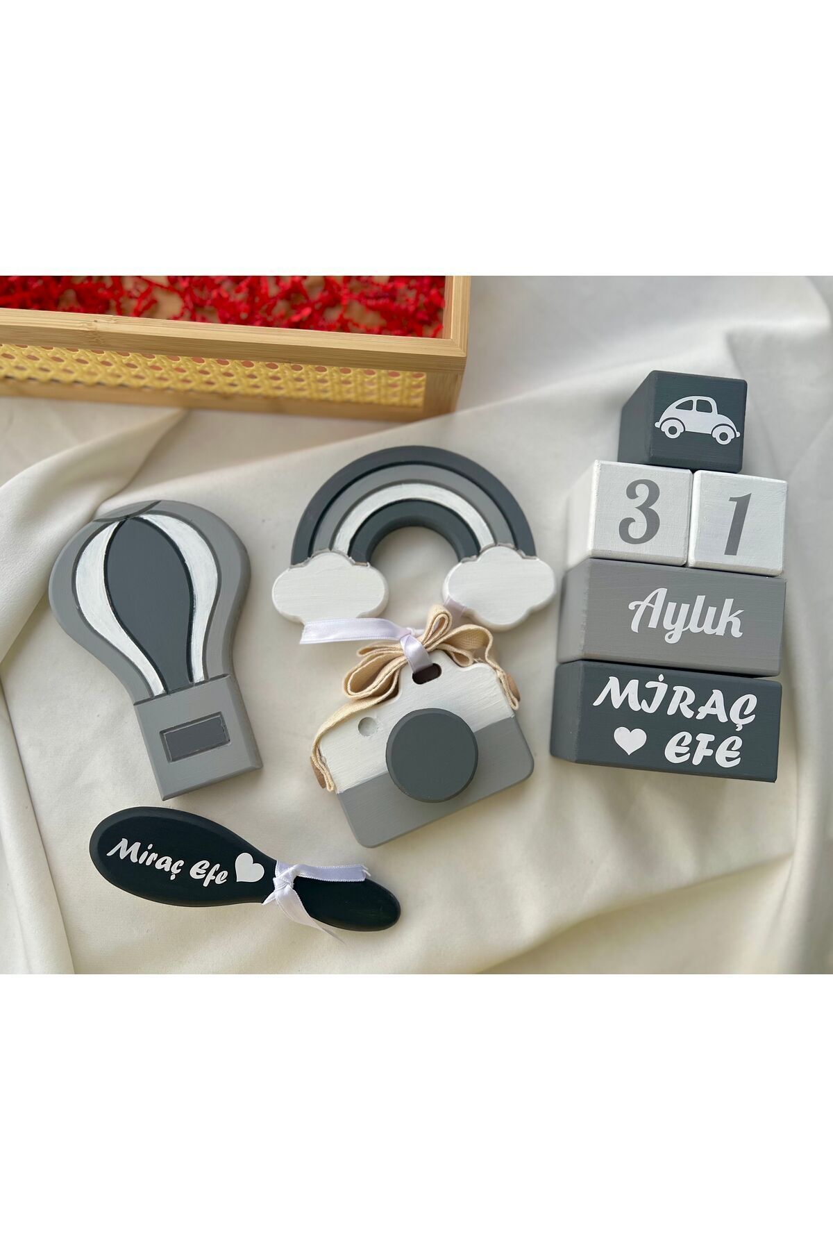 Bebek hediyelik bebek çekim aksesuarı oda dekor çekim objeleri İsimli tam set