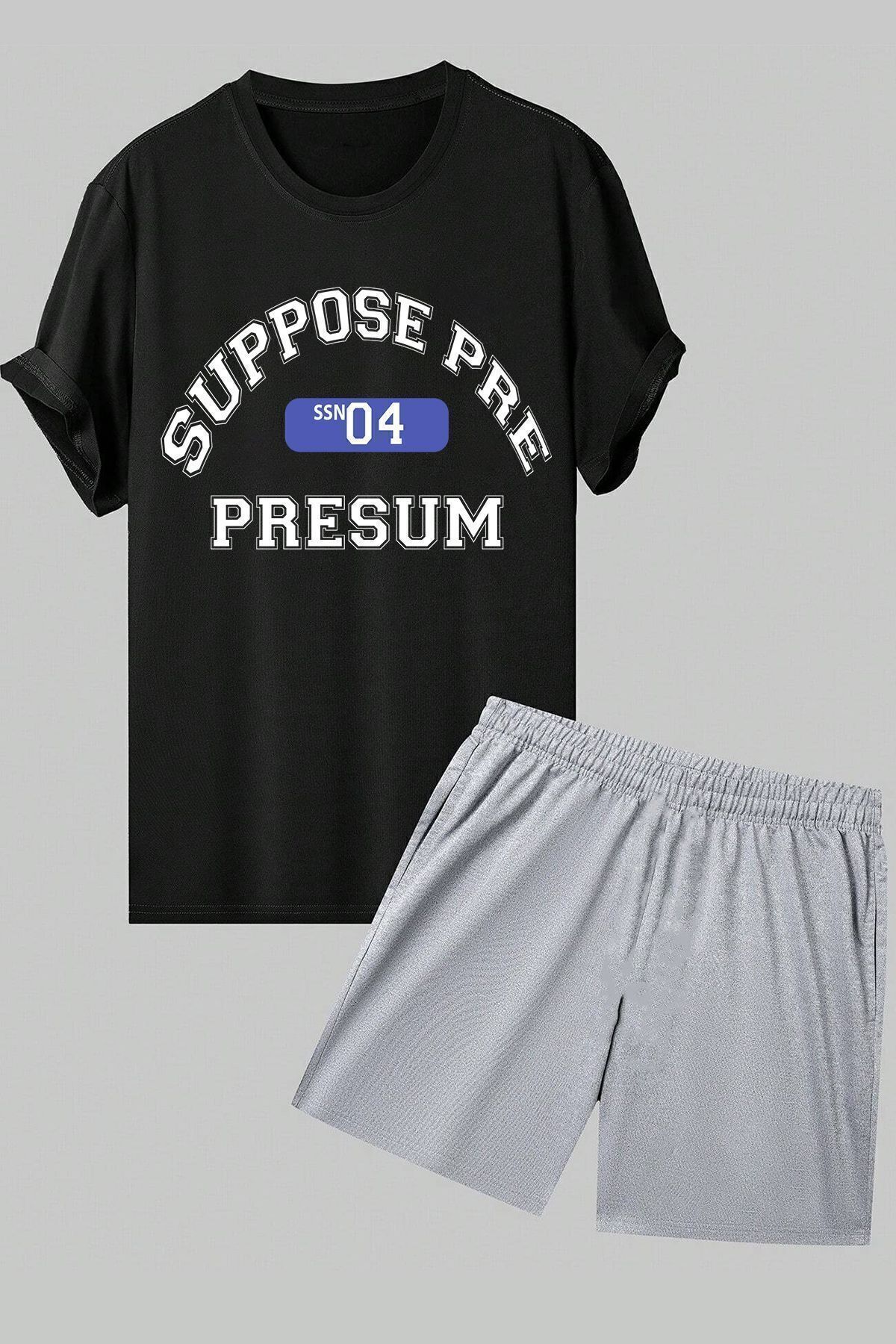 uyguntarz Unisex Suppose Printed Shorts Set