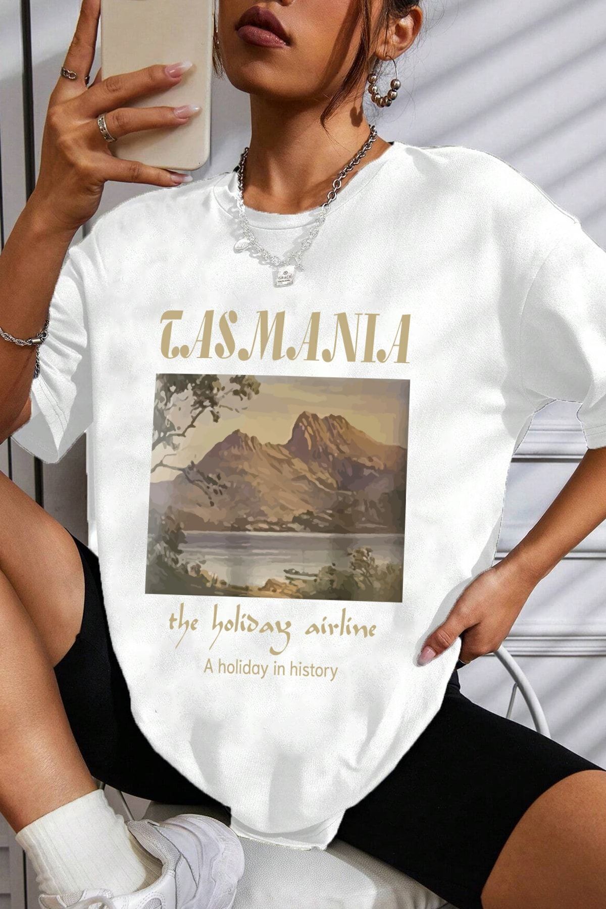 uyguntarz-Unisex Tasmania Printed T-shirt 1