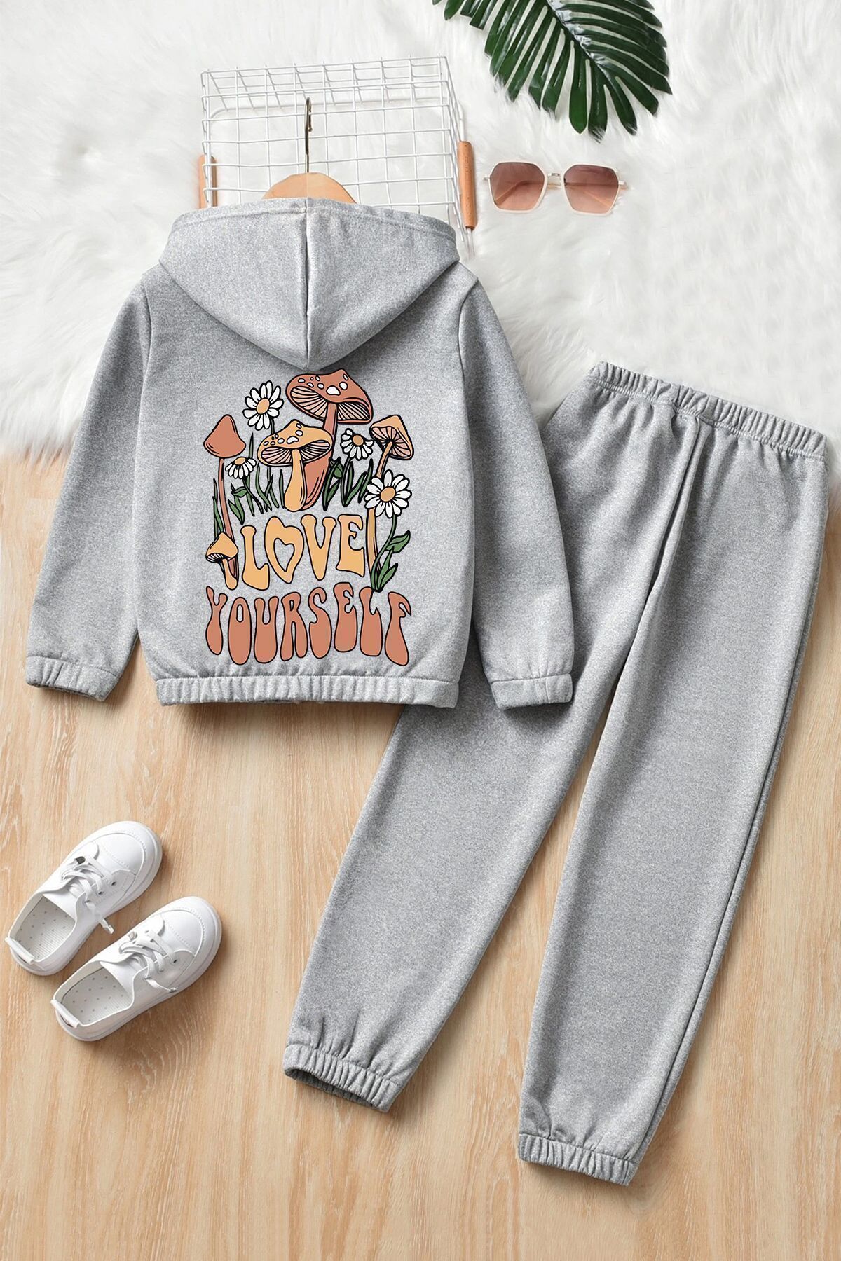 uyguntarz Trainingsanzug-set Für Kinder Mit Pilz-print für Kinder Unisex - 9–10 Jahre