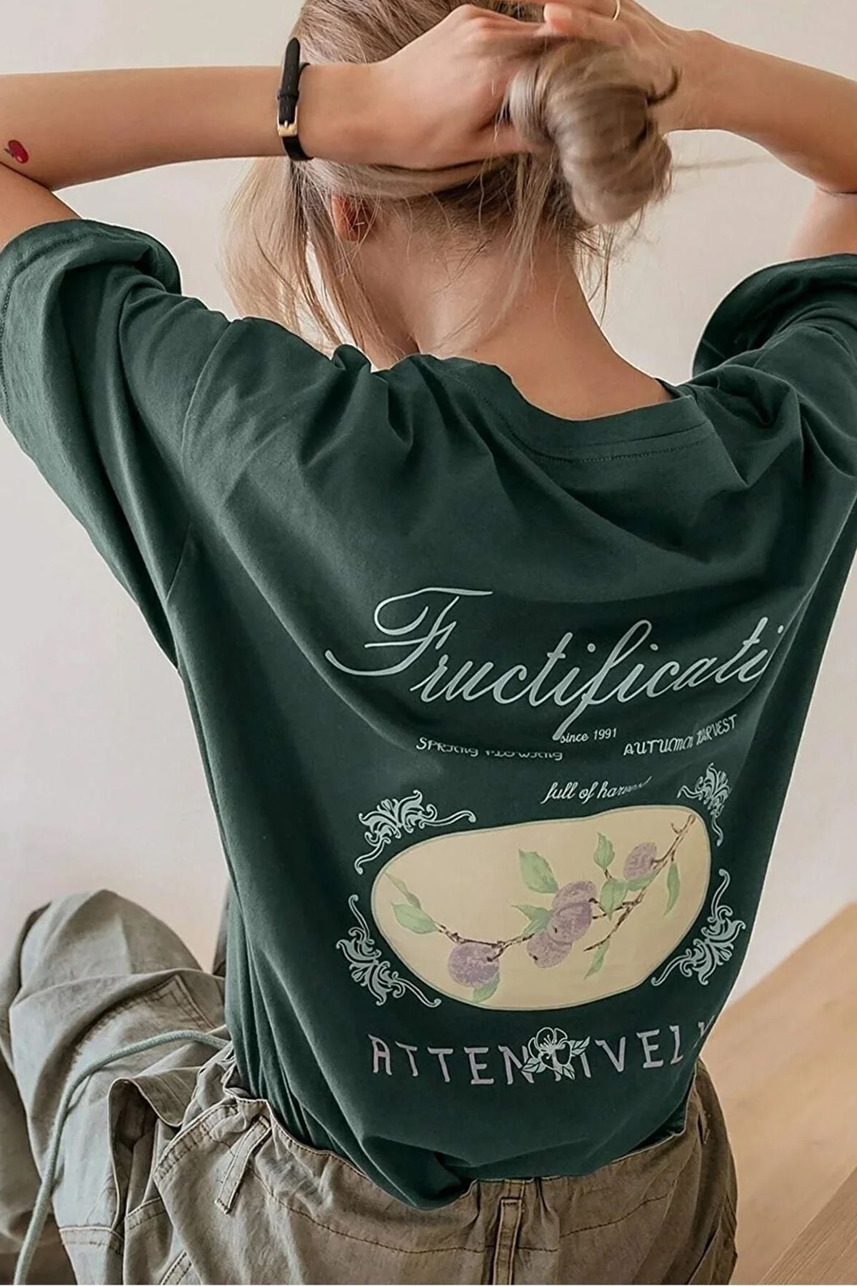 uyguntarz-Unisex fruktifikace zelené tričko s potiskem 2