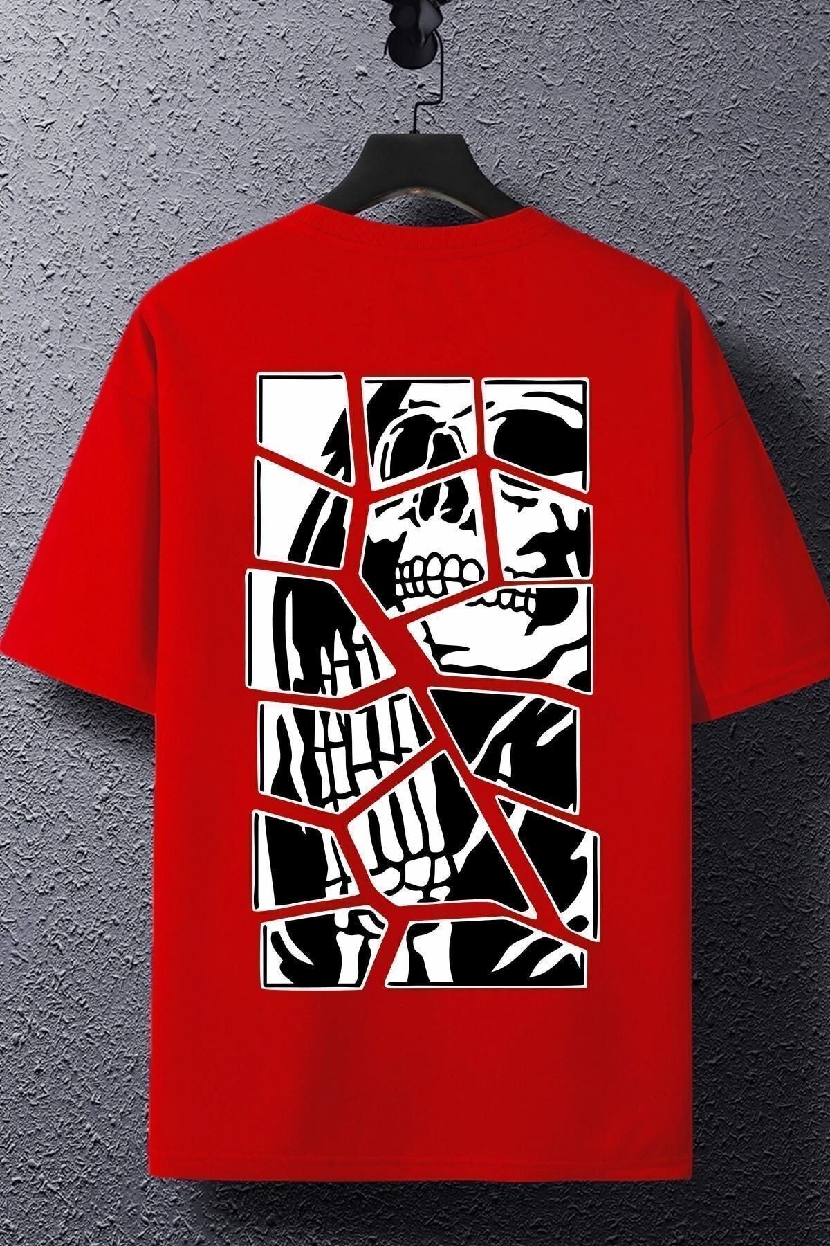 uyguntarz Unisex-t-shirt Mit Totenkopf-aufdruck - XL