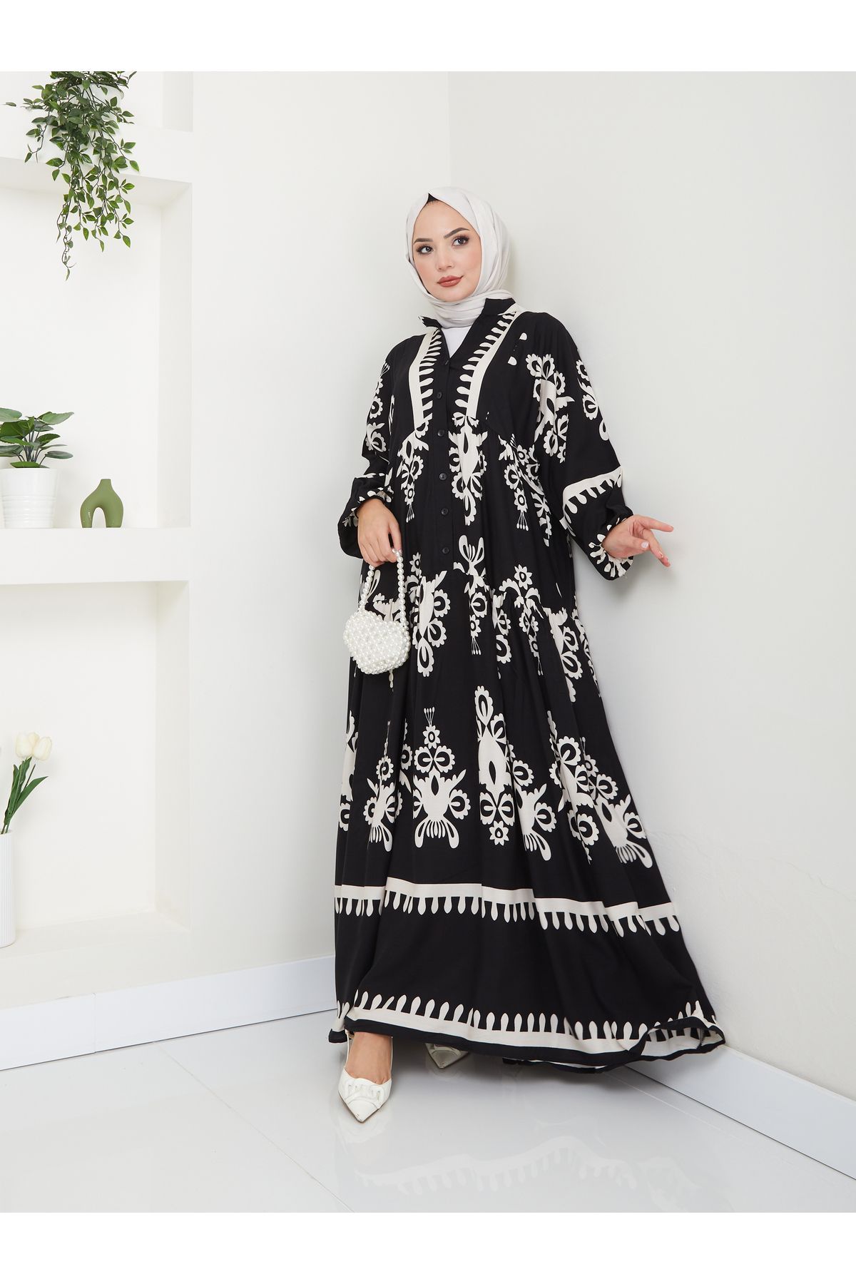 VOLT CLOTHİNG-Ethnic Patterned Women's Dress 3