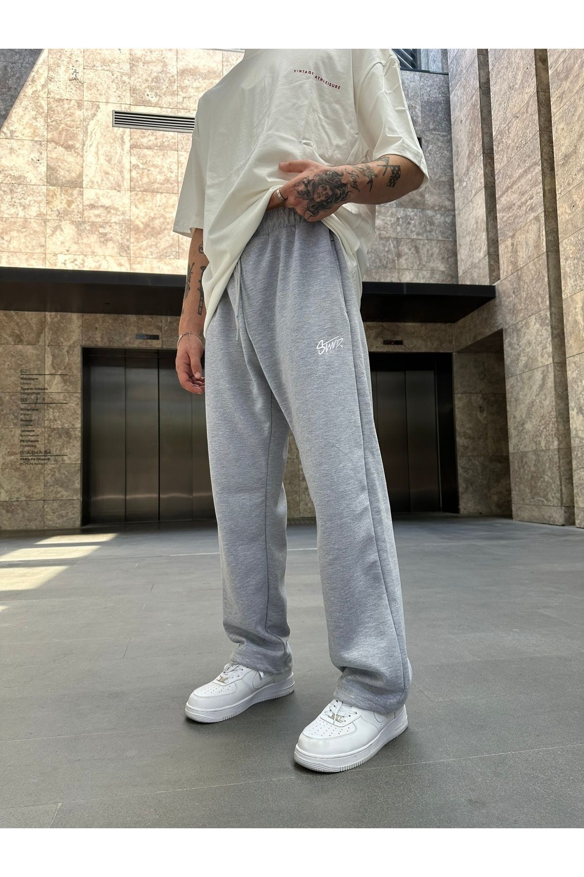 pantalon de survêtement stwd baggy stopper leg gris