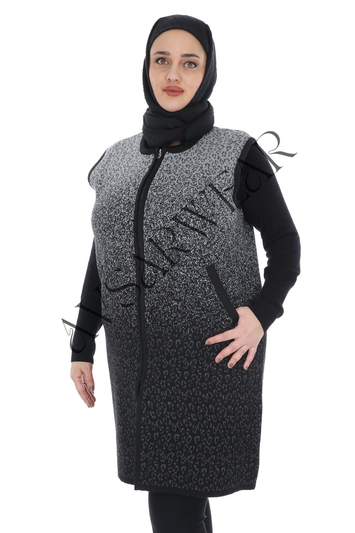 AVSARWEAR-Leopard Patterned Plus Size Mother's Vest with Pockets AVS-1701234419 4