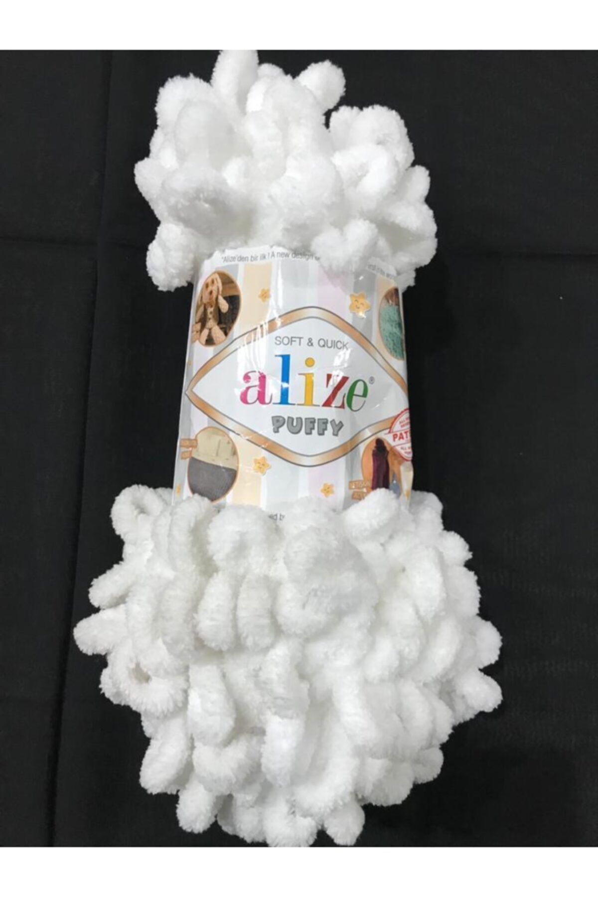 Alize 5 Pieces Puffy Finger Blanket Rope 55 White