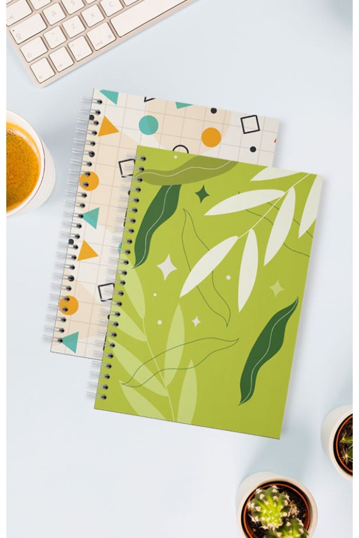Hobbi Tasarım-Pack of 2 17*24 cm Ruled and Checked Hard Cover Notebook - 110 Sheets (4 Class) 1