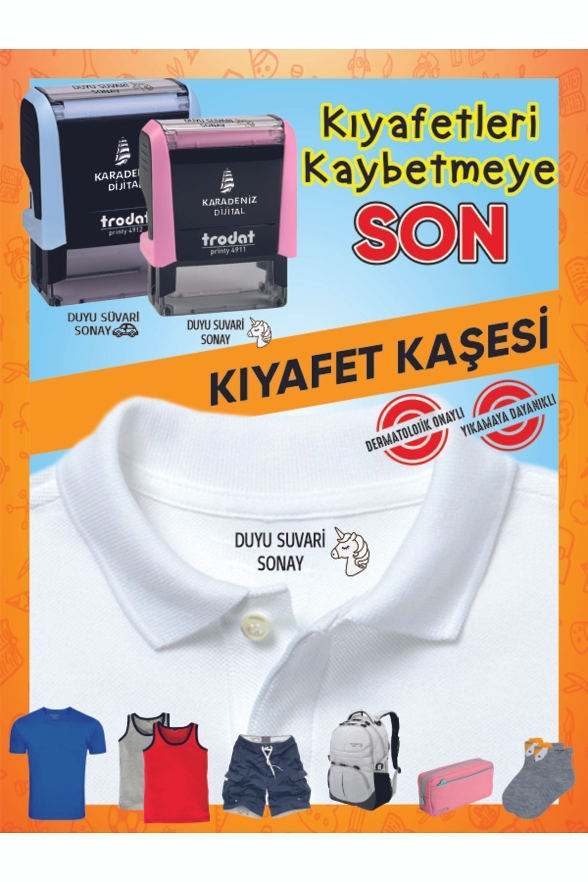 KARADENİZ DİJİTAL Kıyafet Kaşesi Okul Kaşesi Kreş Anaokulu İlkokul Öğrenci Kaşesi Elbise Kaşesi Kumaş Kaşesi