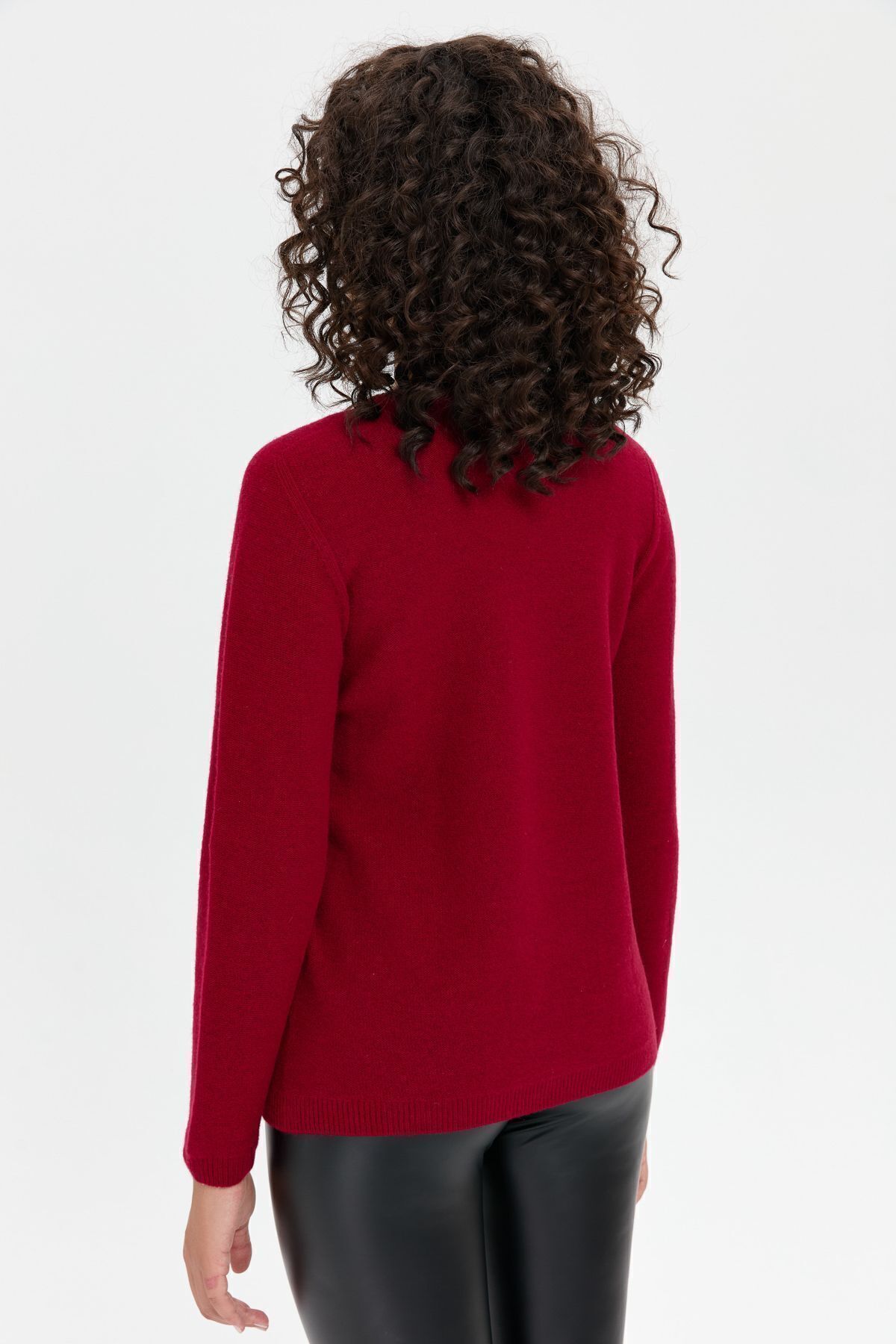 Desen Triko-Zero Collar and Executed Front - Seamless Wool Sweater V.Cavity 8