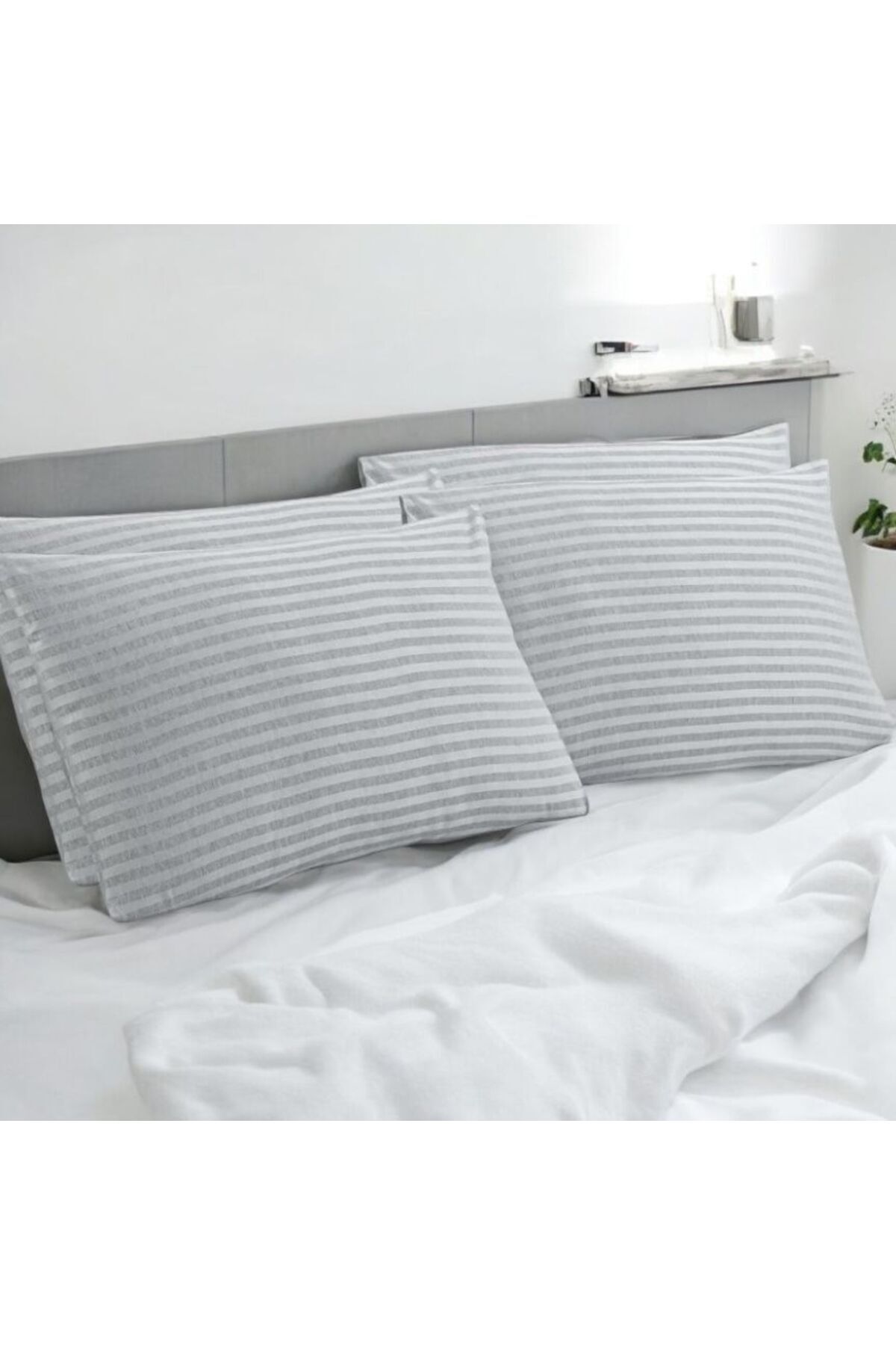 Pillowcase Cotton Satin Striped Pillowcase 50x70 Cm 2pcs