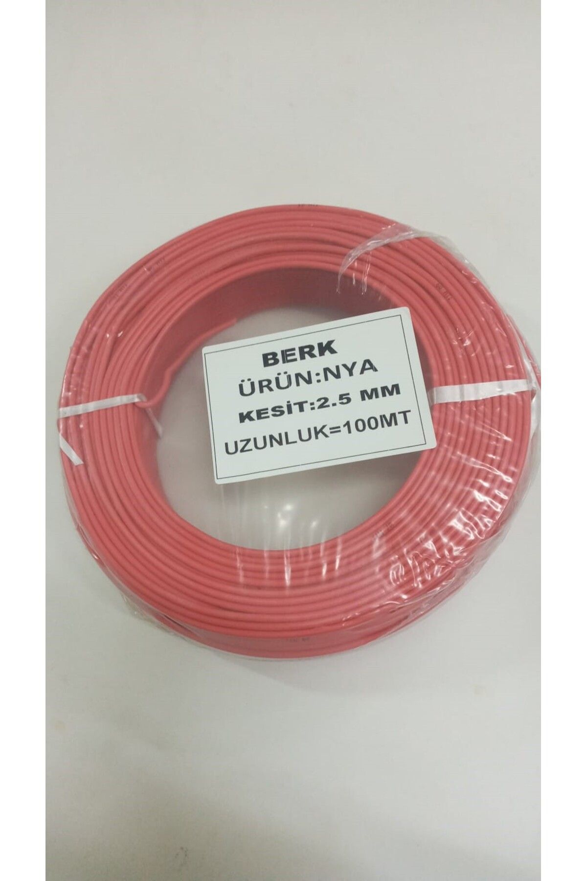 BERKS 2.5 mm KIRMIZI Nya Kablo 100 metre  Tam Kesit Tesisat Kablosu
