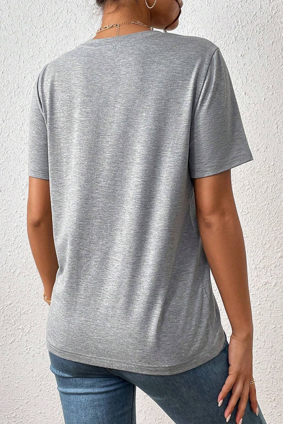 uyguntarz-Unisex T-Shirt mit aufgedrucktem Make-up-Silhouette-Design 3