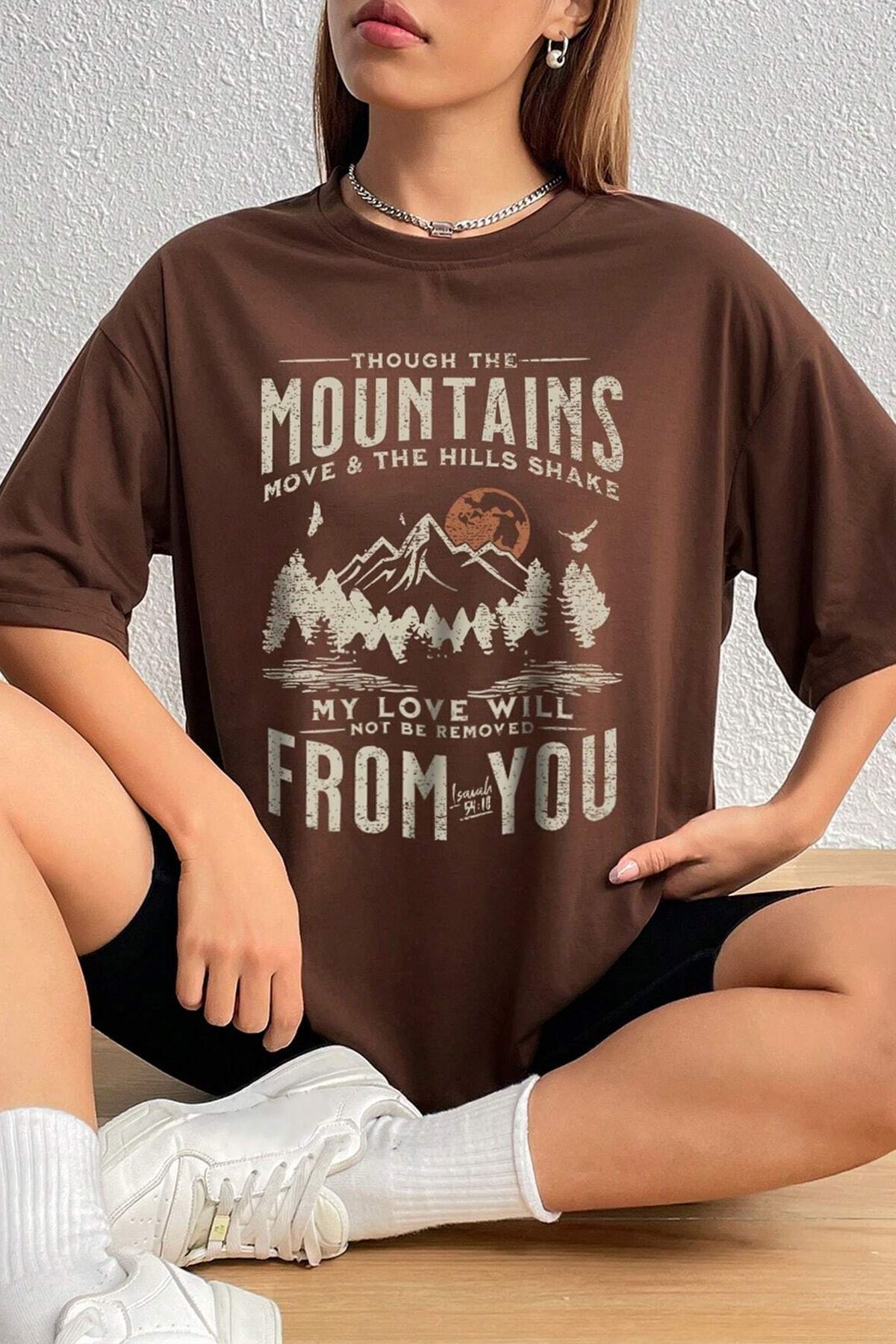 uyguntarz-Unisex Mountains nyomtatott design póló 2