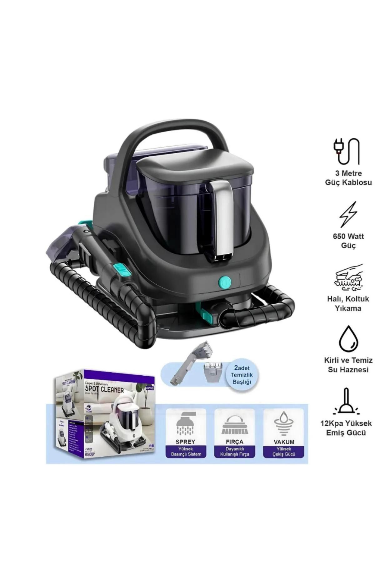 CROW'S TECH Ginniy X3 650w Halı, Koltuk Yıkama Ve Araç Içi Leke Temizleme Makinesi Yeni