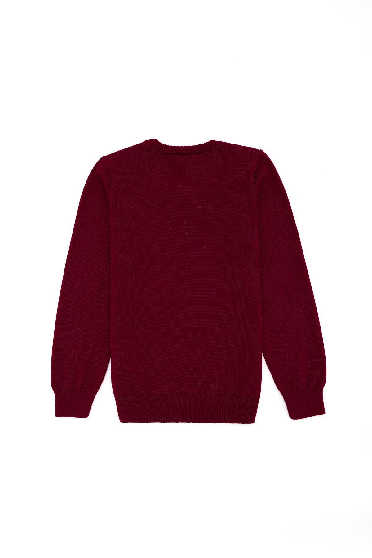 Erkek Çocuk Bordo Bisiklet Yaka Triko Kazak 50260600-VR014