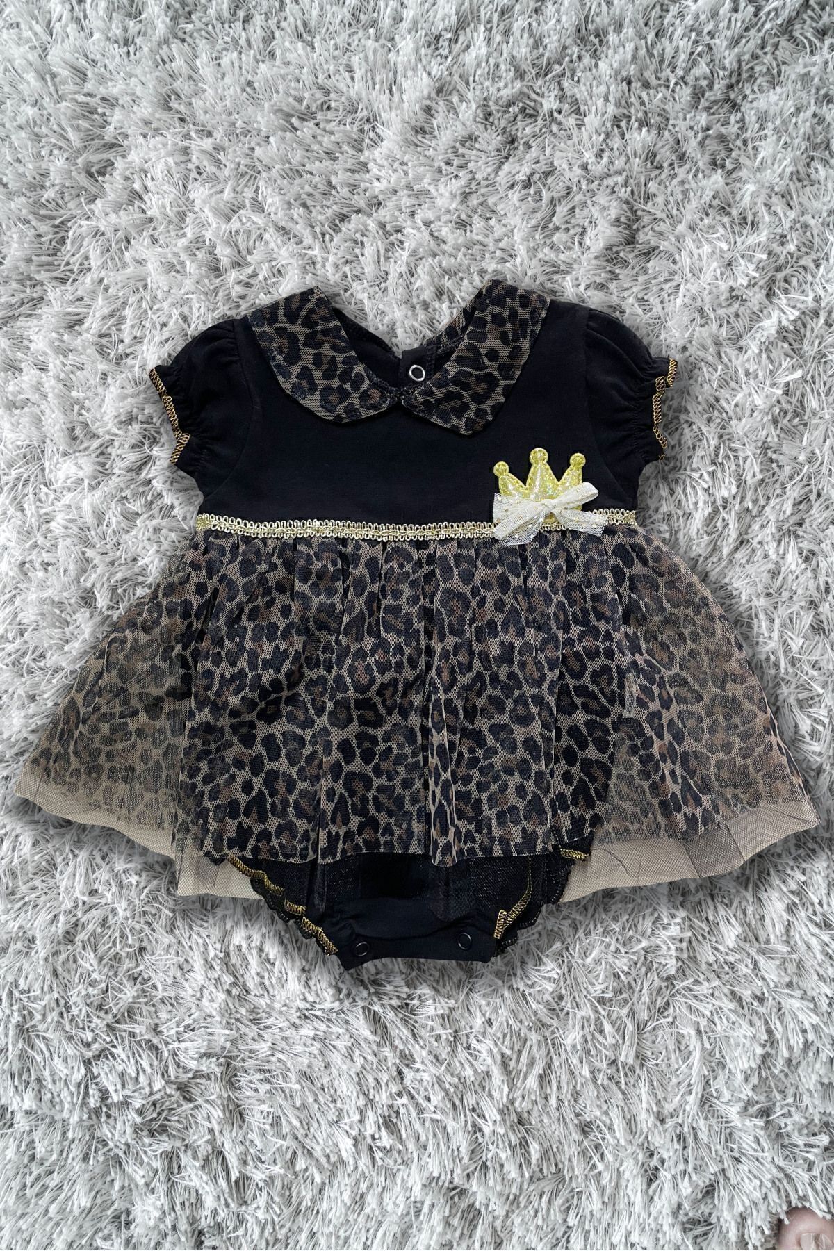 Bebelop Leopar Desenli Çıtçıtlı Bebek Elbise fotoğrafı 2 (önizleme)