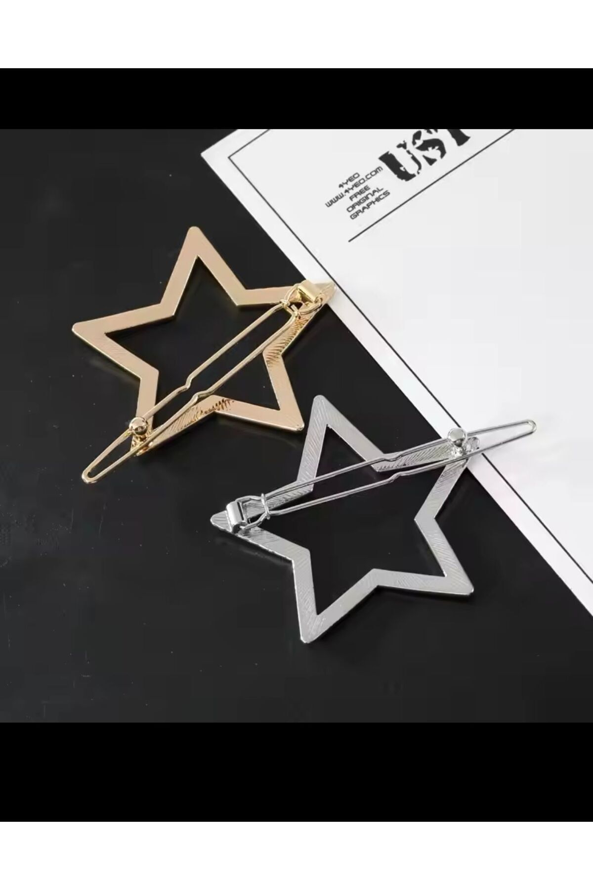 yıldızlı klipsli pens  yan toka