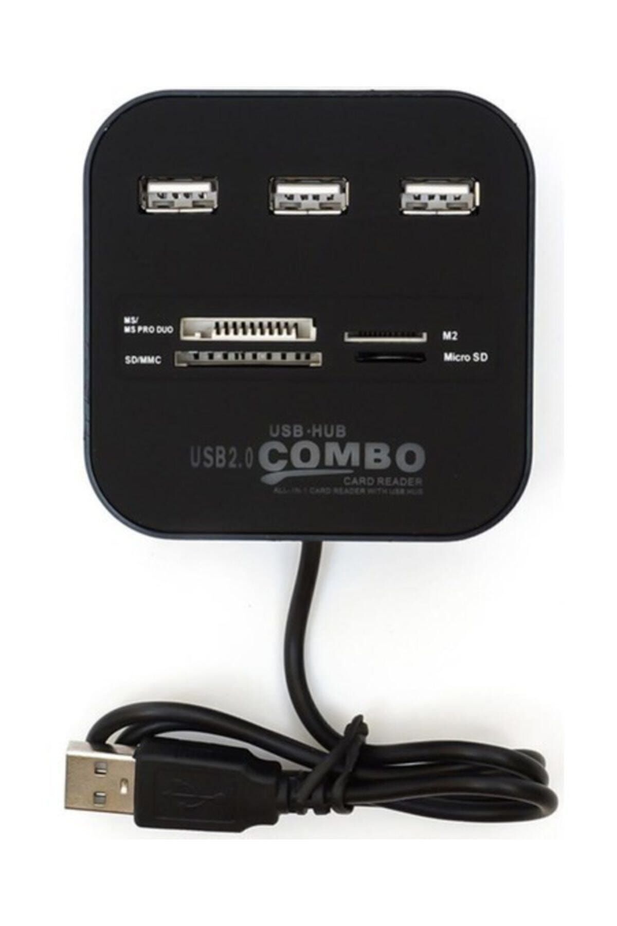 Kuvars-Usb Card Reader 3 Port Usb Hub Replicator Multiplexer 3