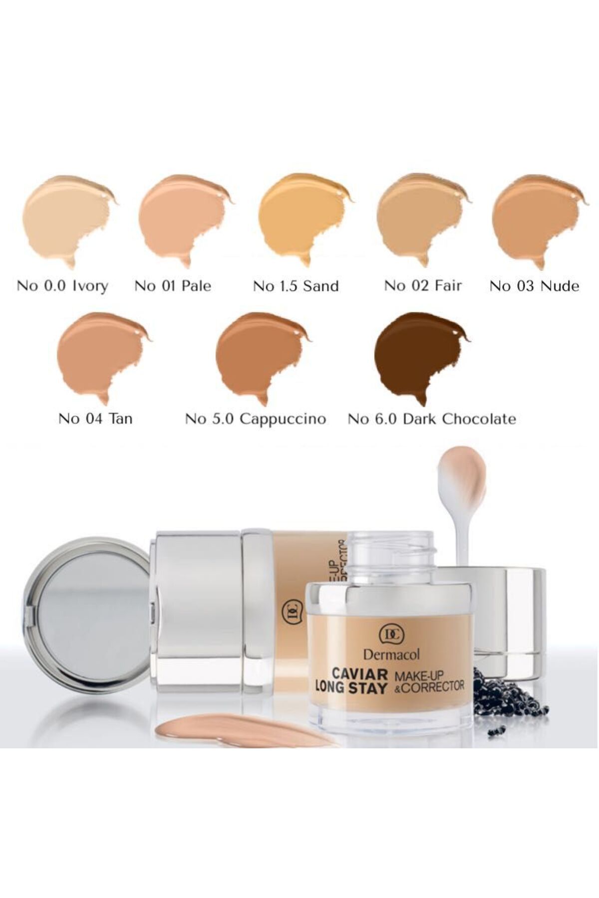 Dermacol-Caviar Long Stay Make-Up Corrector - Caviar Extract, Long Stay Foundation (1 Pale) 2