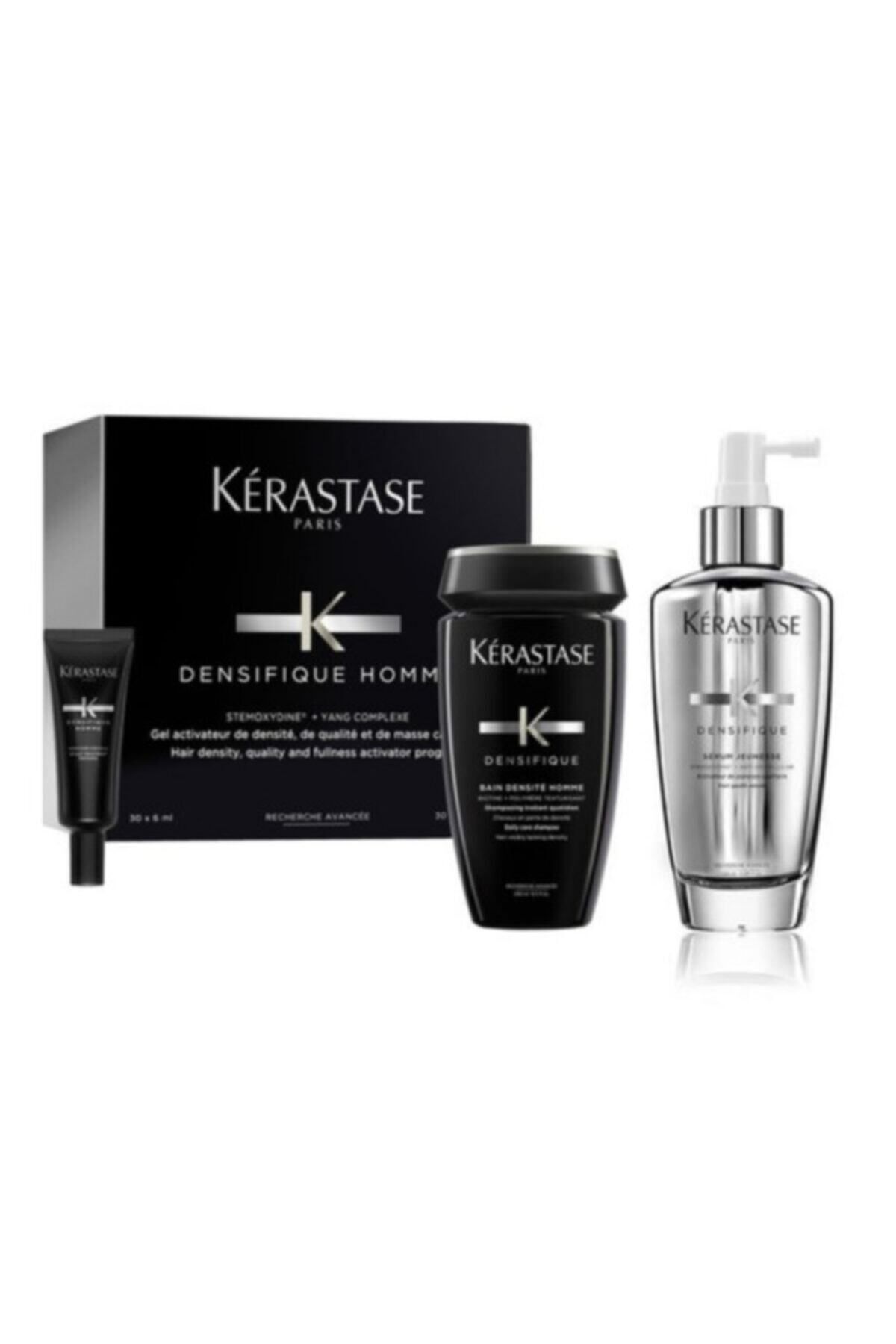 ژل تقویت کننده Densifique Homme 30 x 6ml + شامپو 250 میلی لیتر + سرم Densifique Jeunesse Kerastase