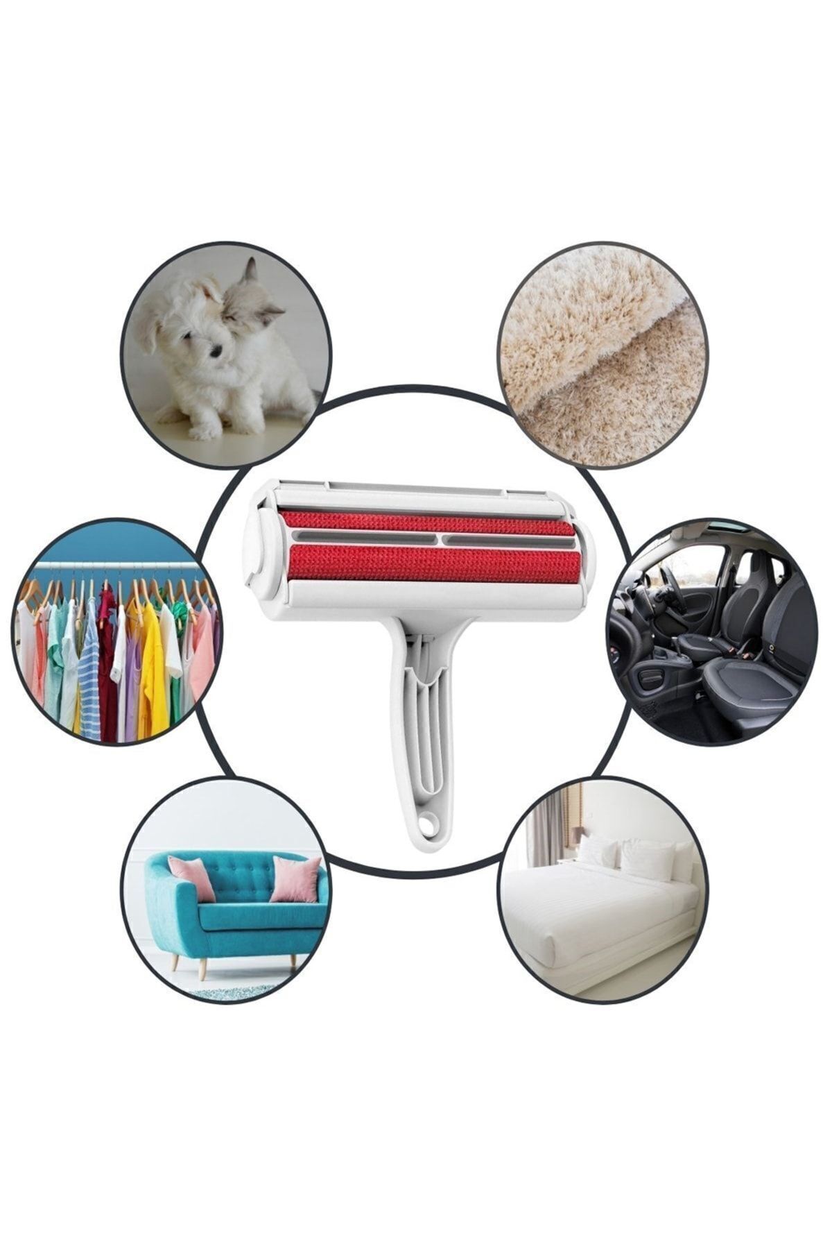 fpstarstore Hazneli Kedi Köpek Tüy Temizleyici Kıl Toz Toplayıcı Gırgır