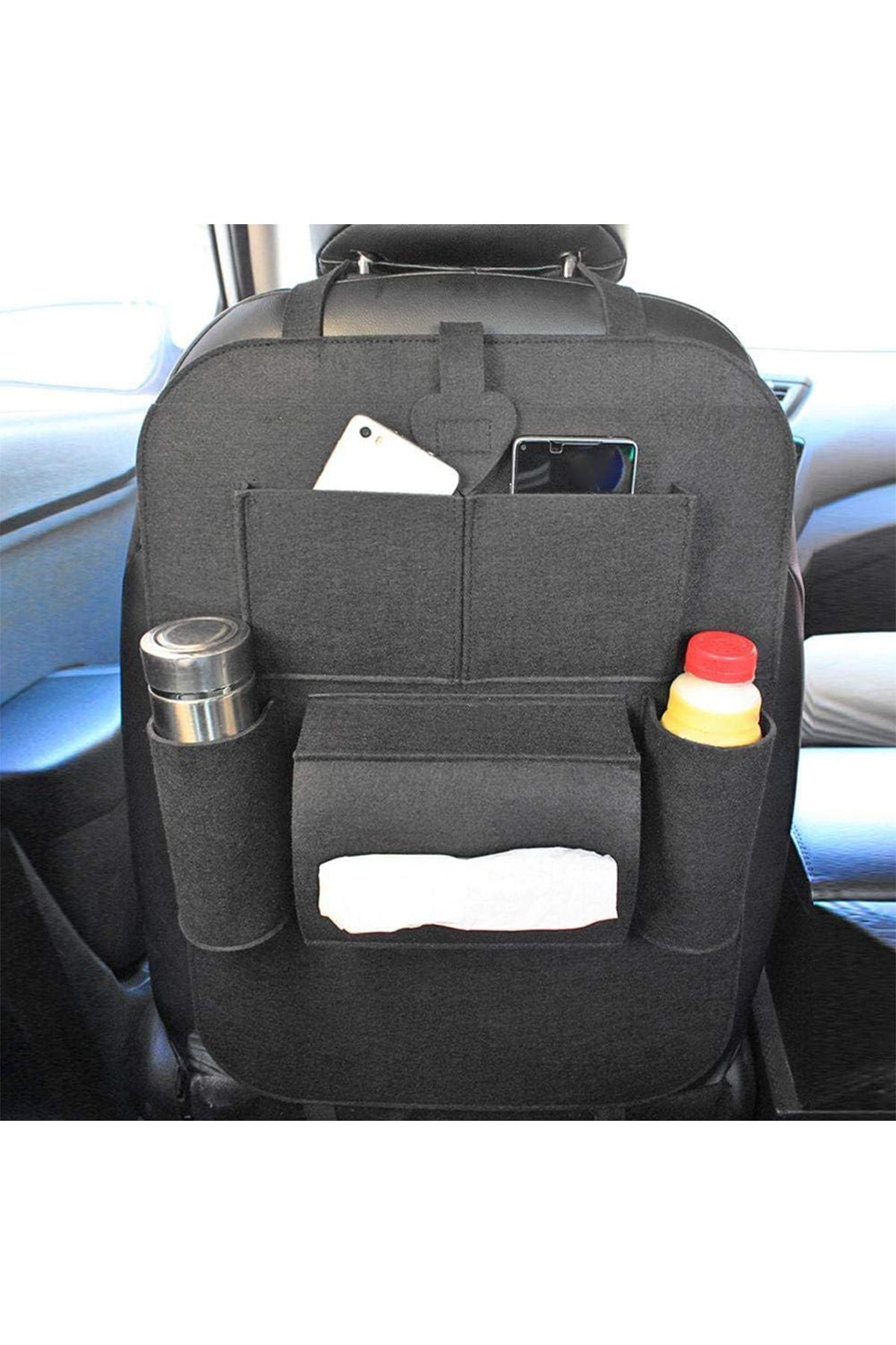 HASBY Araba Koltuk Arkası Eşya Düzenleyici Araç Organizeri Telefon Tutucu Koruyucu Kılıfı Organizer Çanta fotoğrafı 3 (önizleme)