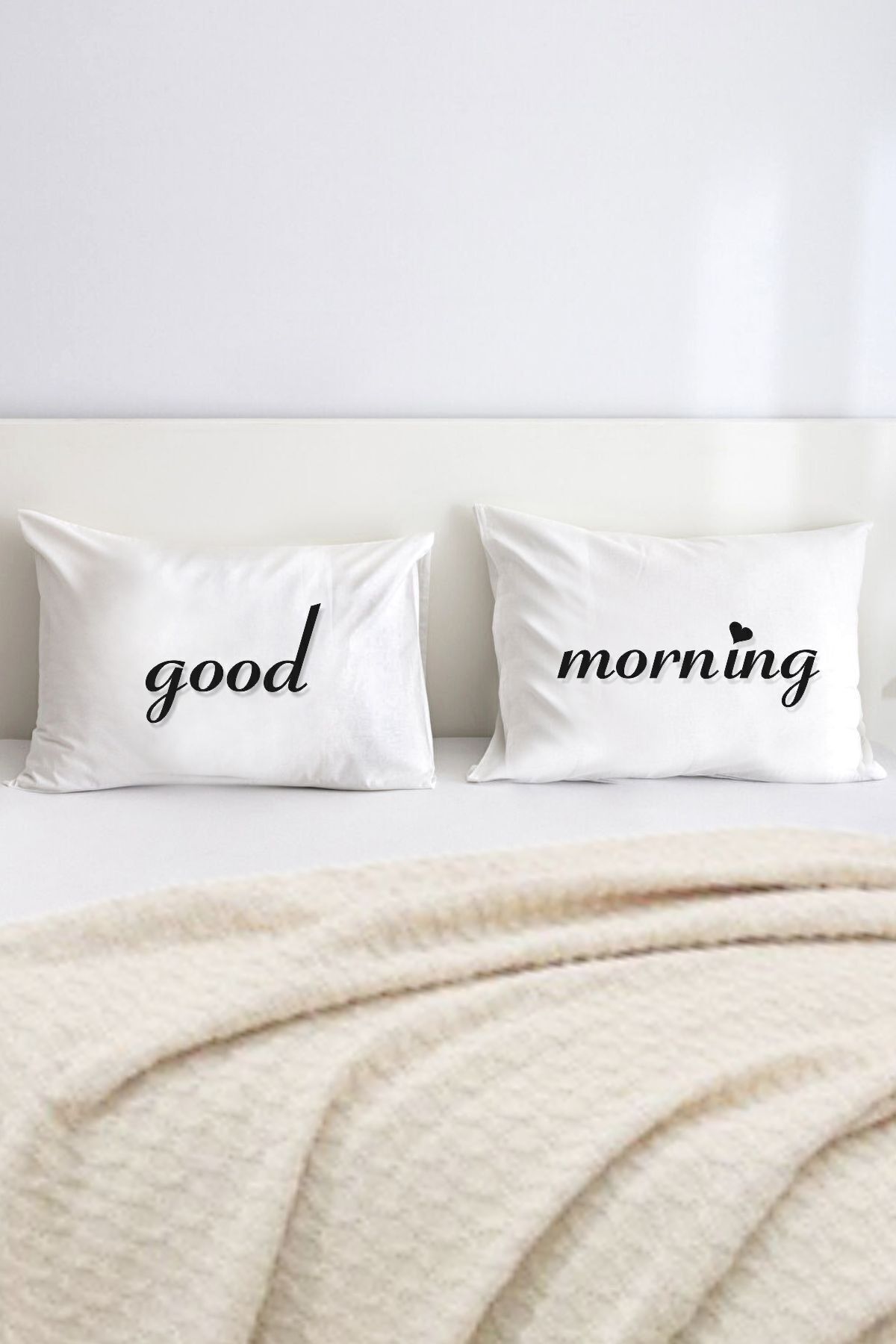Hediyenza Good Morning Double Decorative Pillow Case 50x70 Cm White Trendyol
